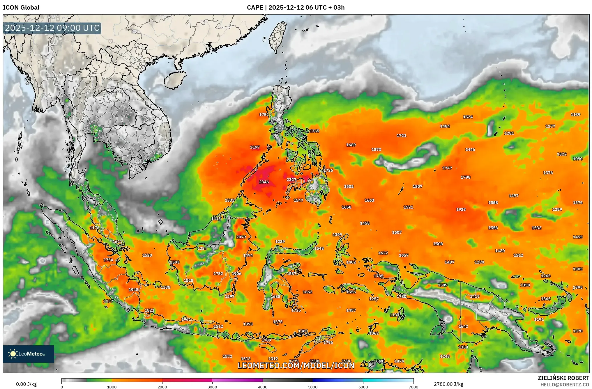 ICON model - Asia Tenggara, CAPE