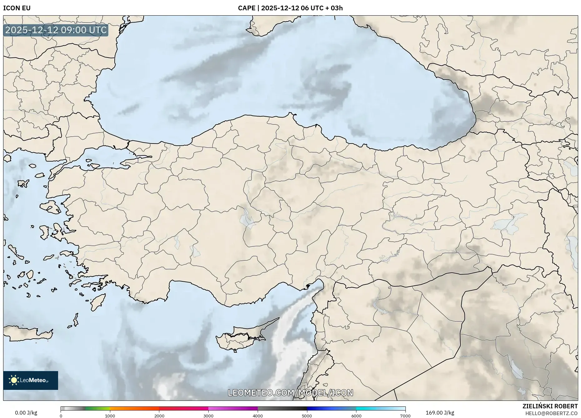 ICON model - Turki, CAPE
