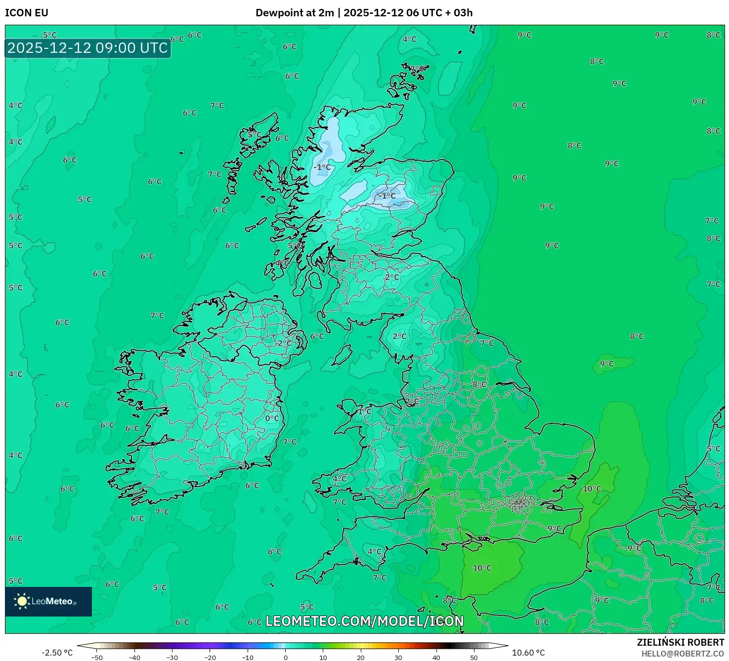 ICON model - United Kingdom, Takat Embun 2 m