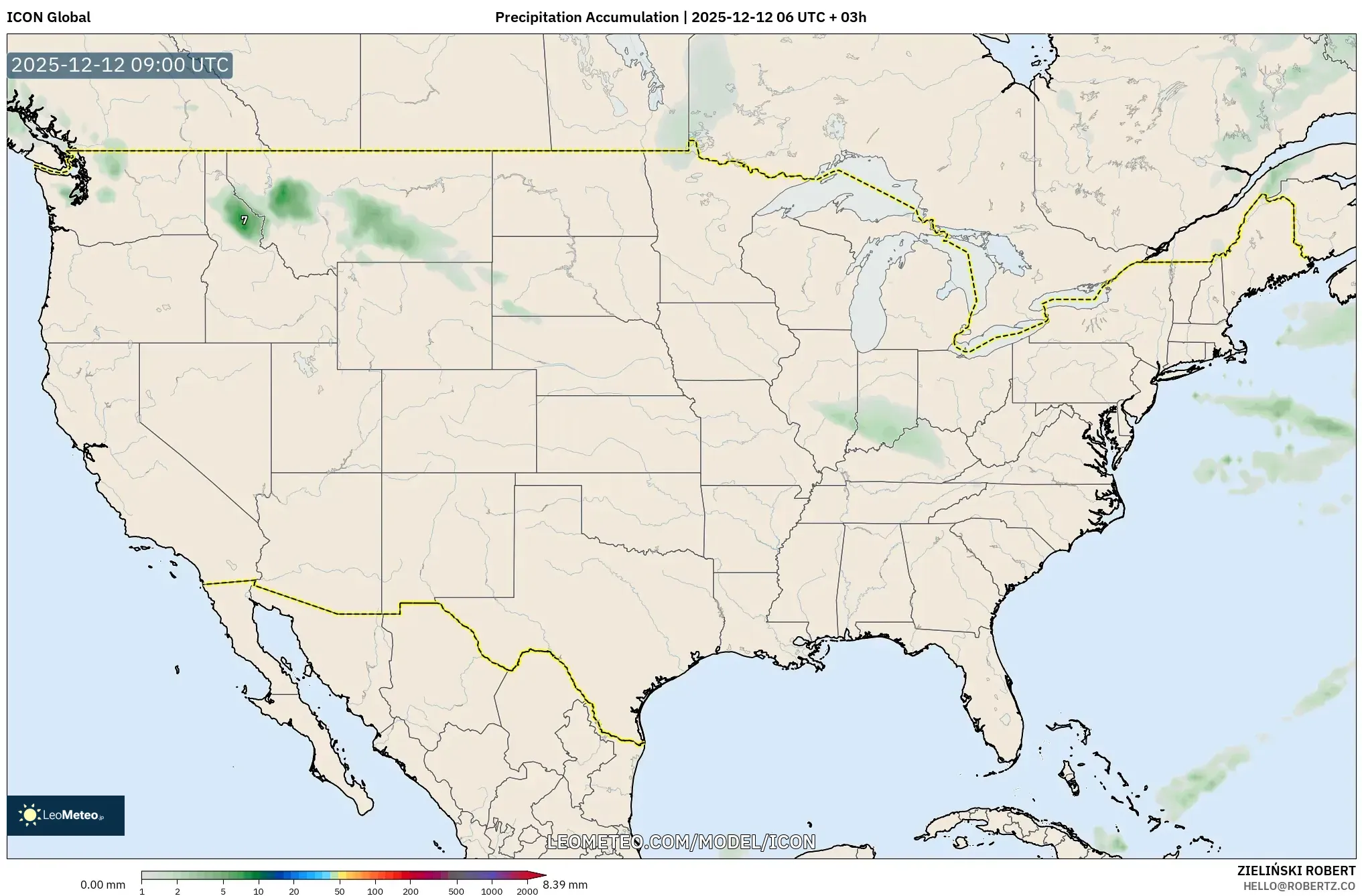 ICON model - Amerika Syarikat, Pengumpulan Hujan