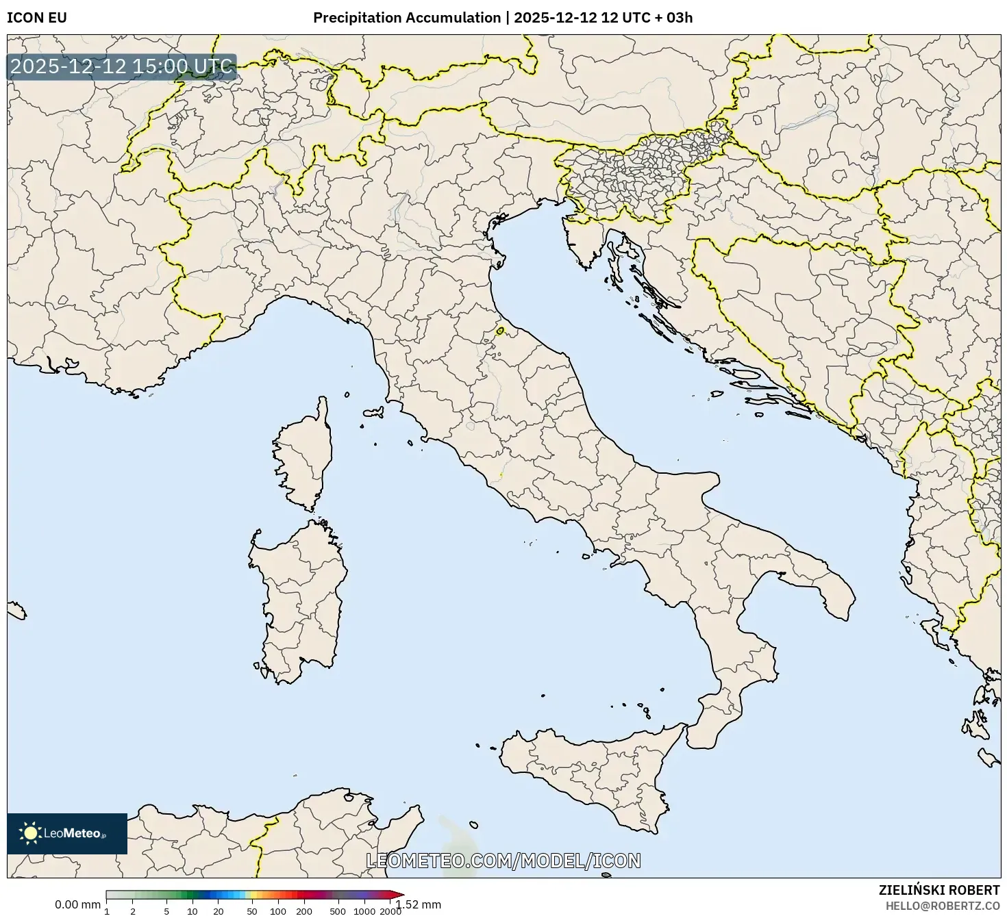 ICON model - Italy, Precipitation Accumulation