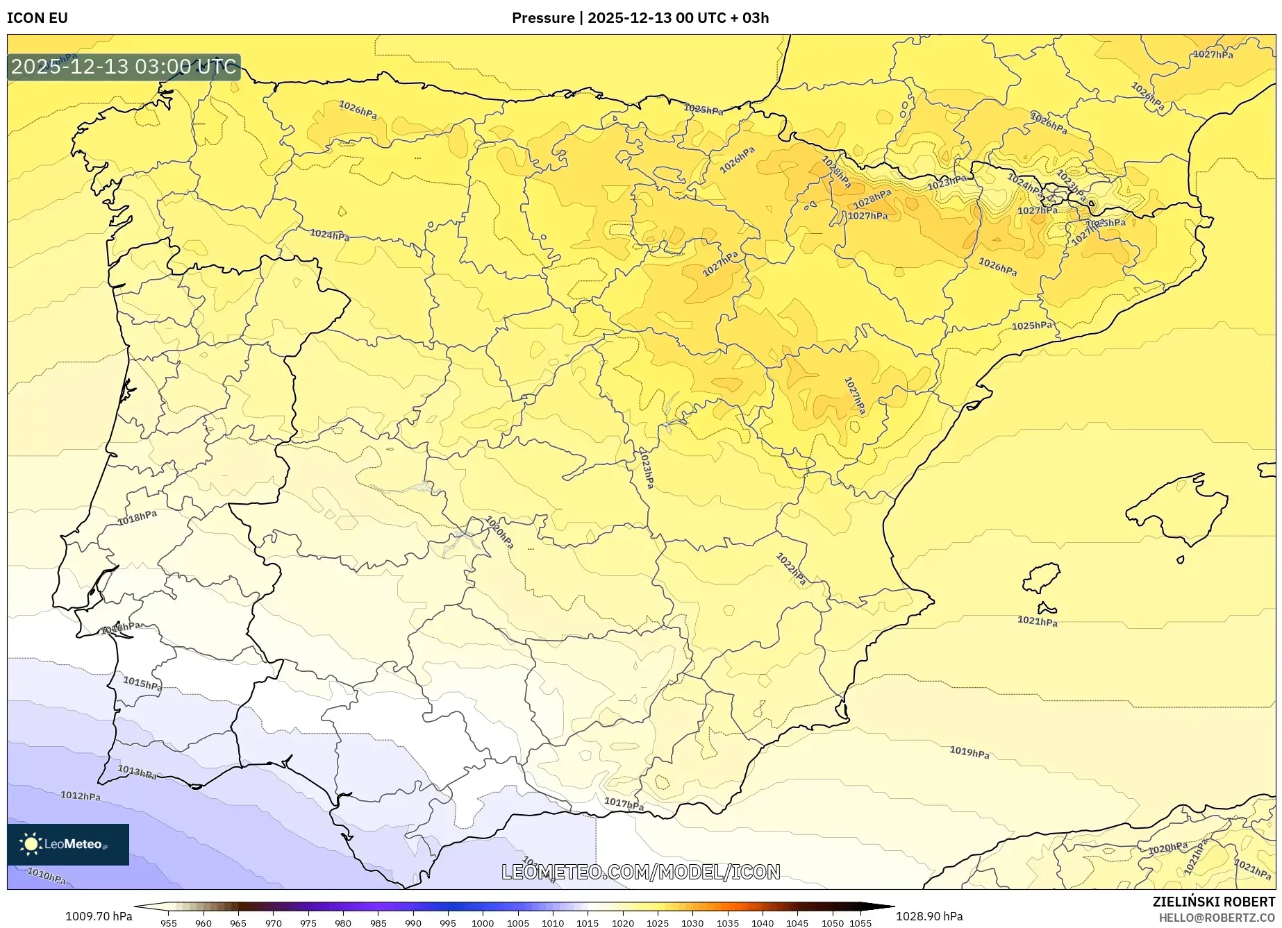 ICON model - Spain, Pressure