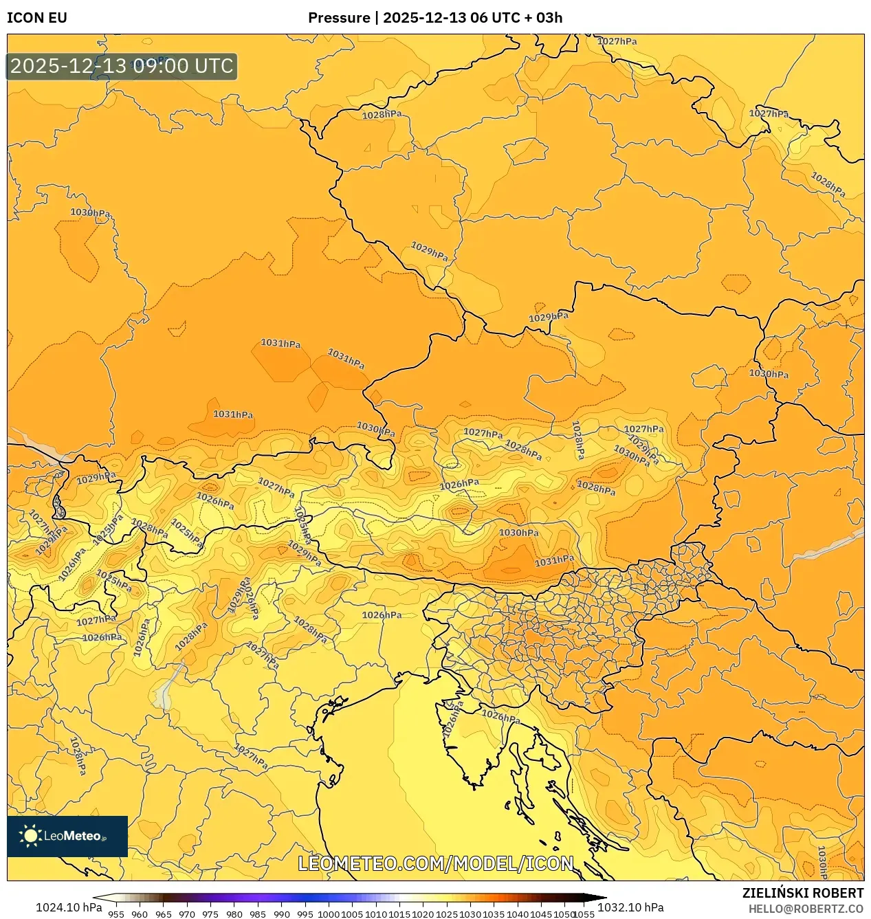 ICON model - Austria, Tekanan