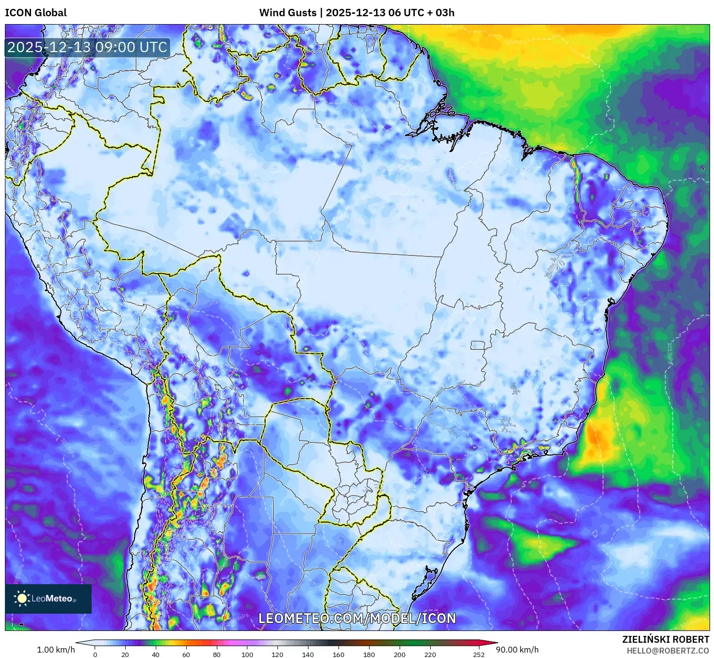 ICON model - Brasil, Hembusan Angin