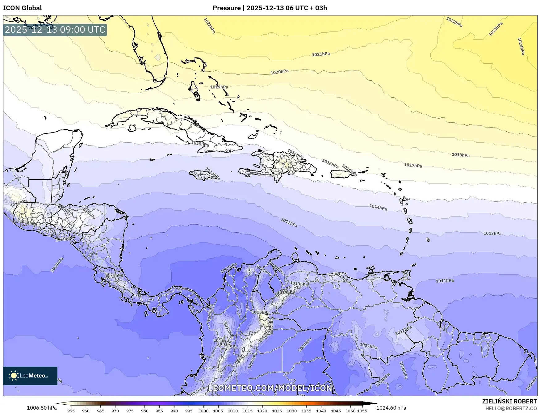 ICON model - Karibia, Tekanan
