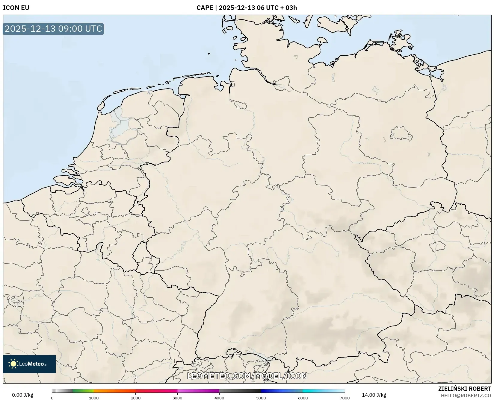 ICON model - Jerman, CAPE