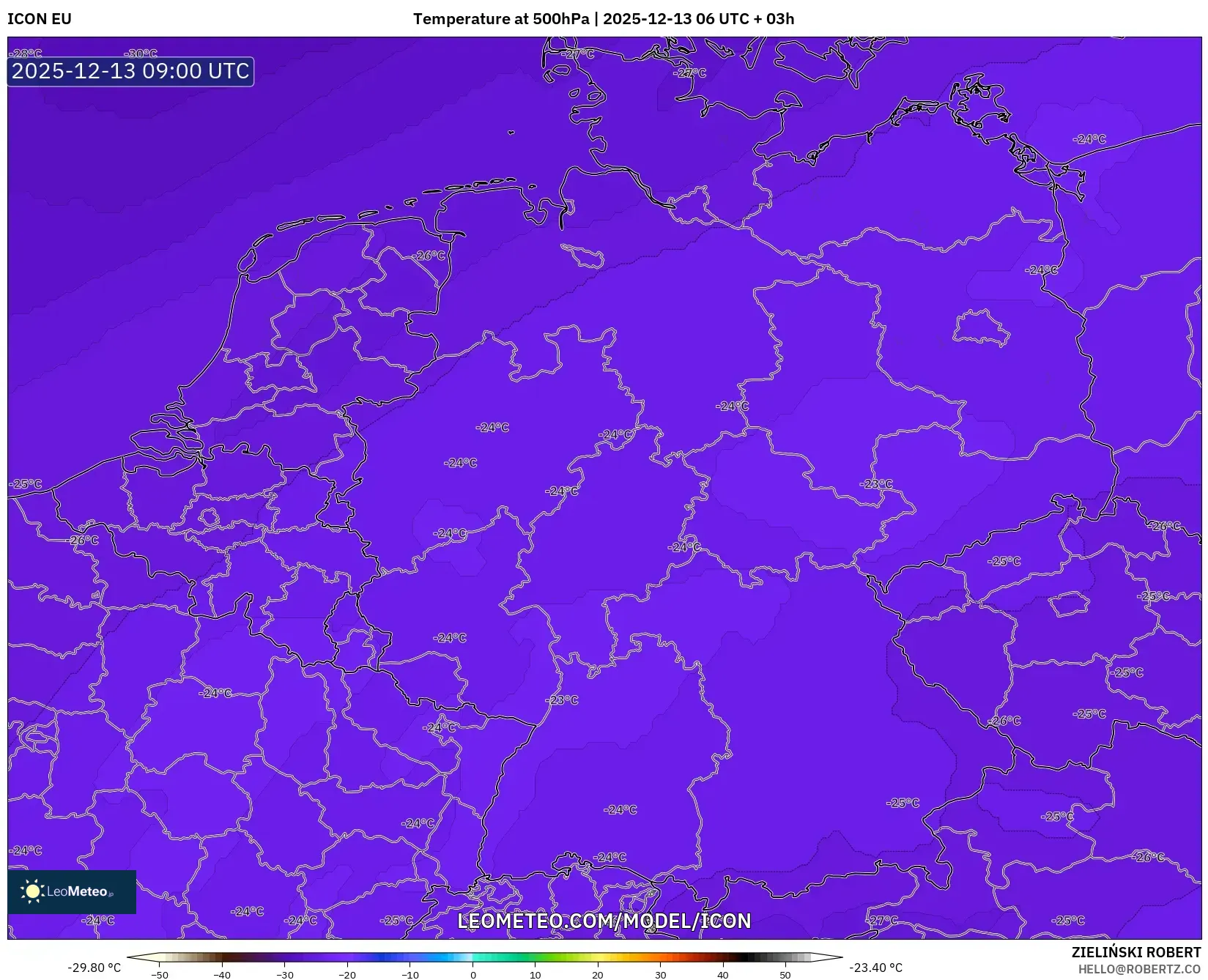 ICON model - Jerman, Suhu 500 hPa