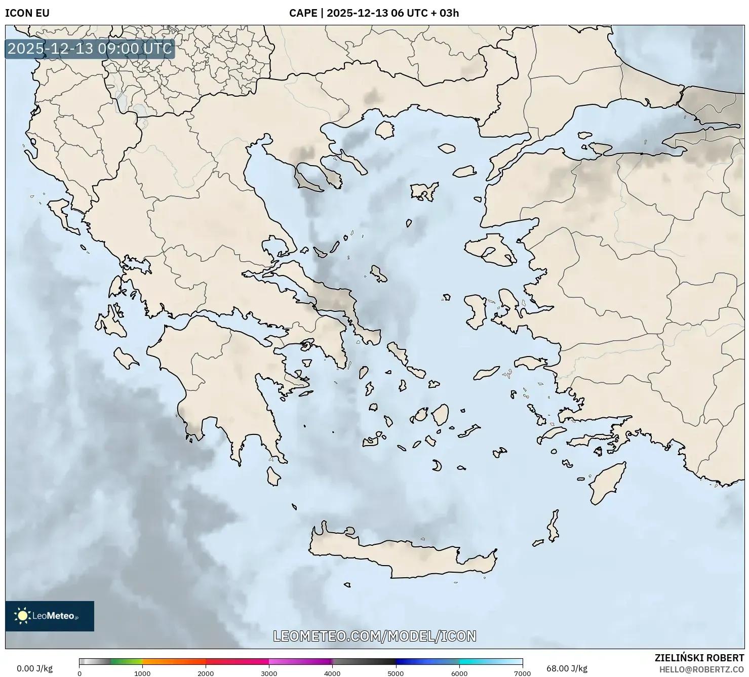ICON model - Yunani, CAPE