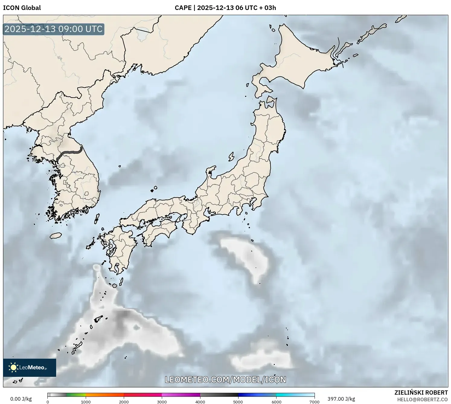 ICON model - Jepang, CAPE