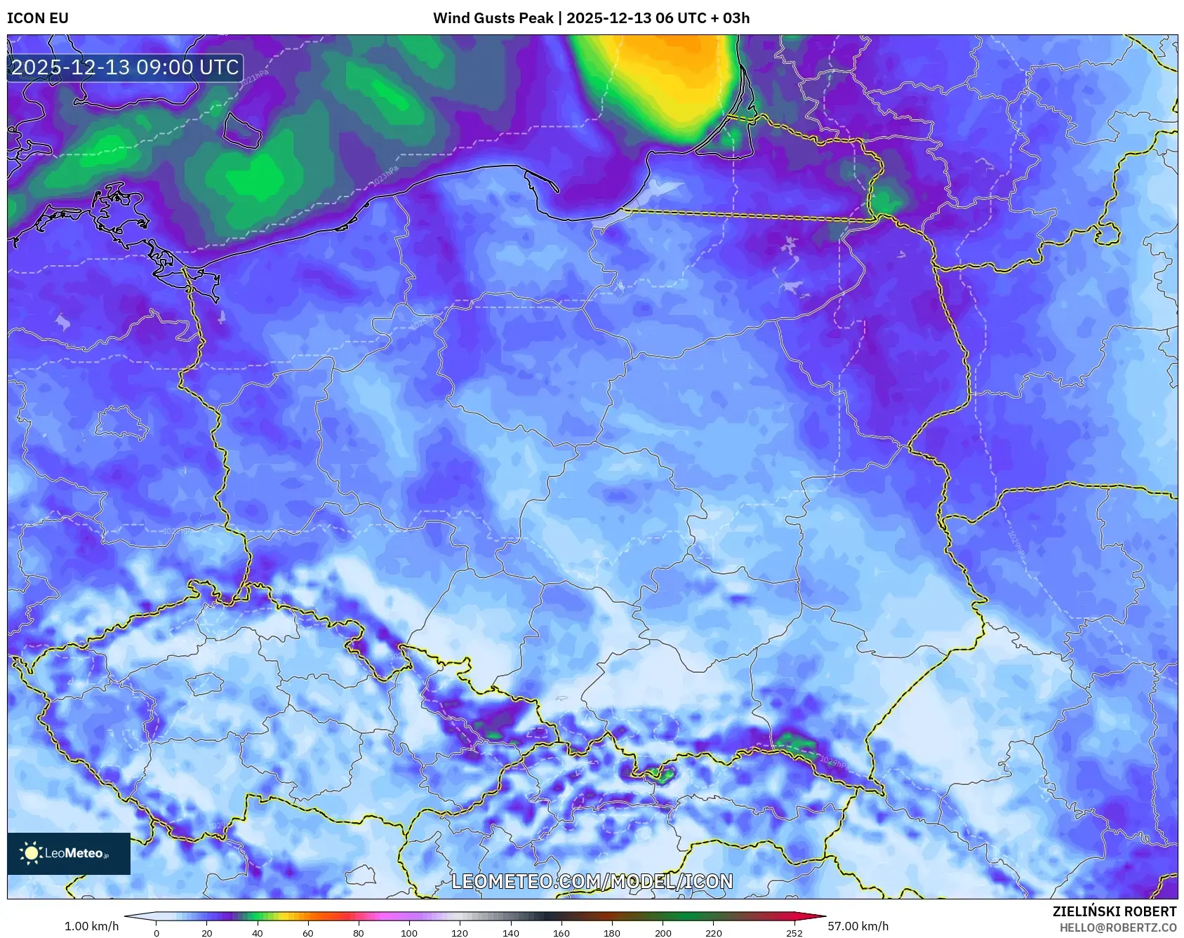 ICON model - Polandia, Puncak Hembusan