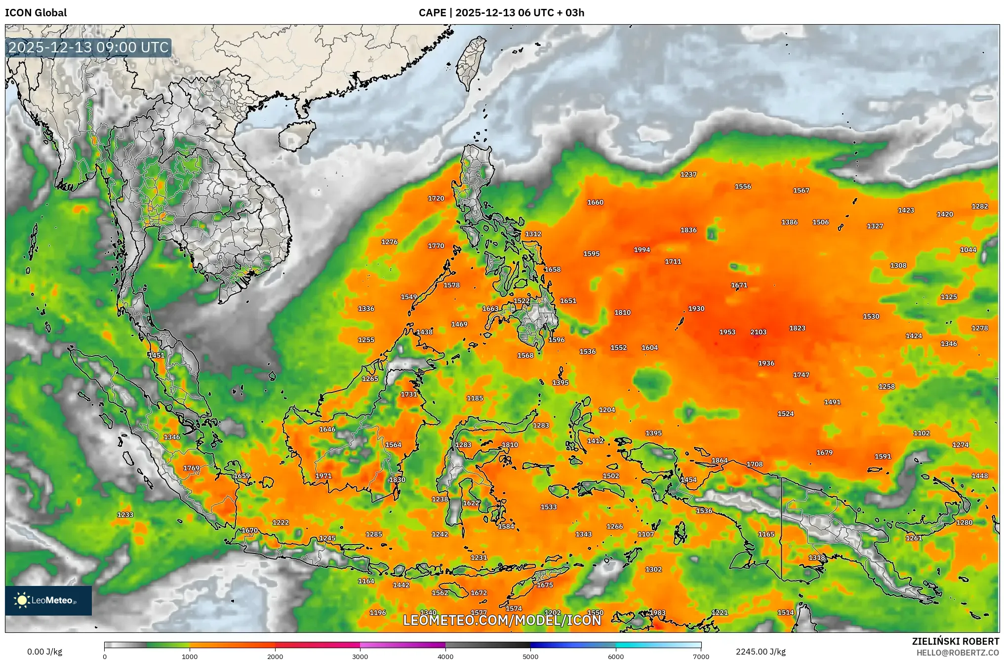 ICON model - Asia Tenggara, CAPE