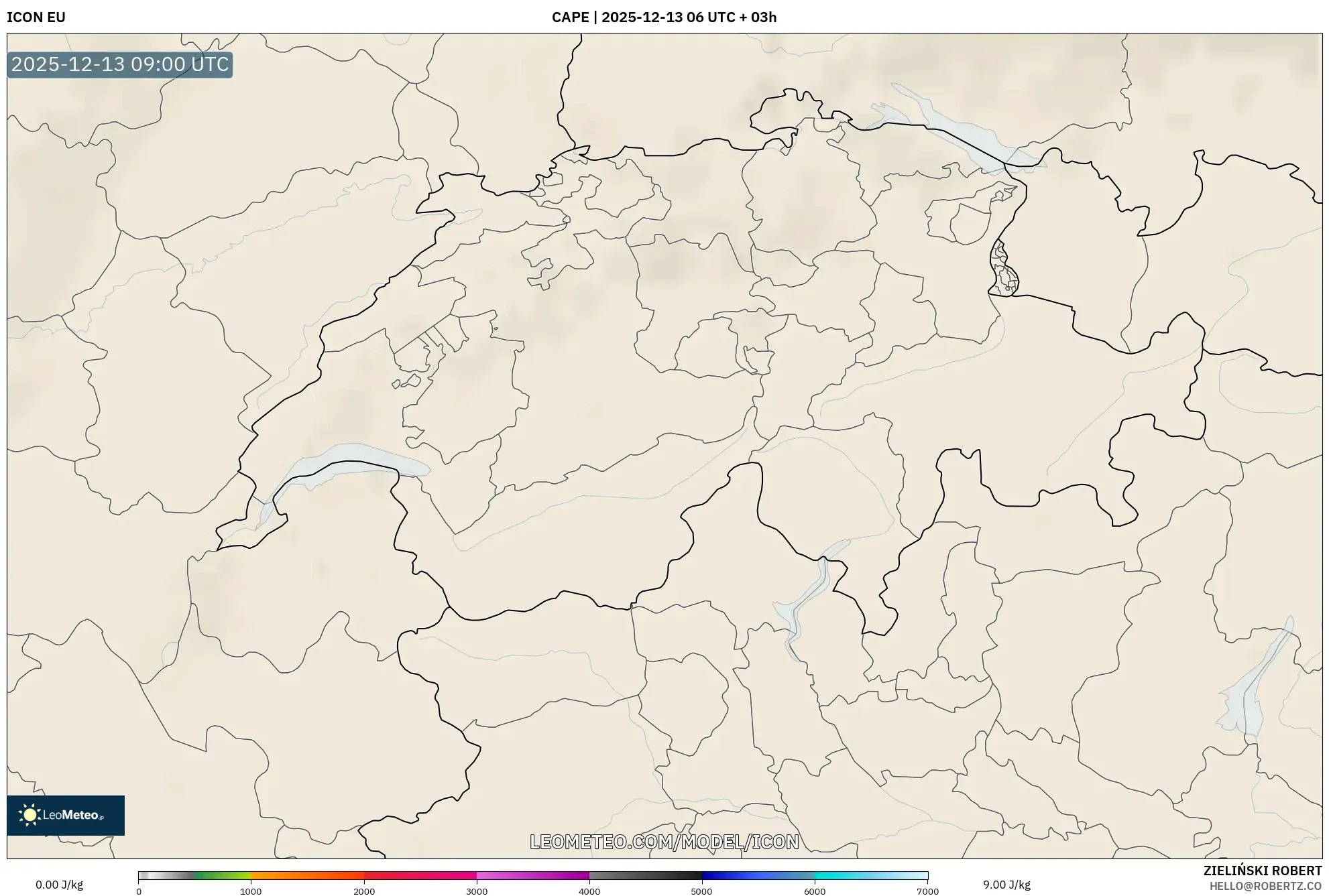 ICON model - Swiss, CAPE