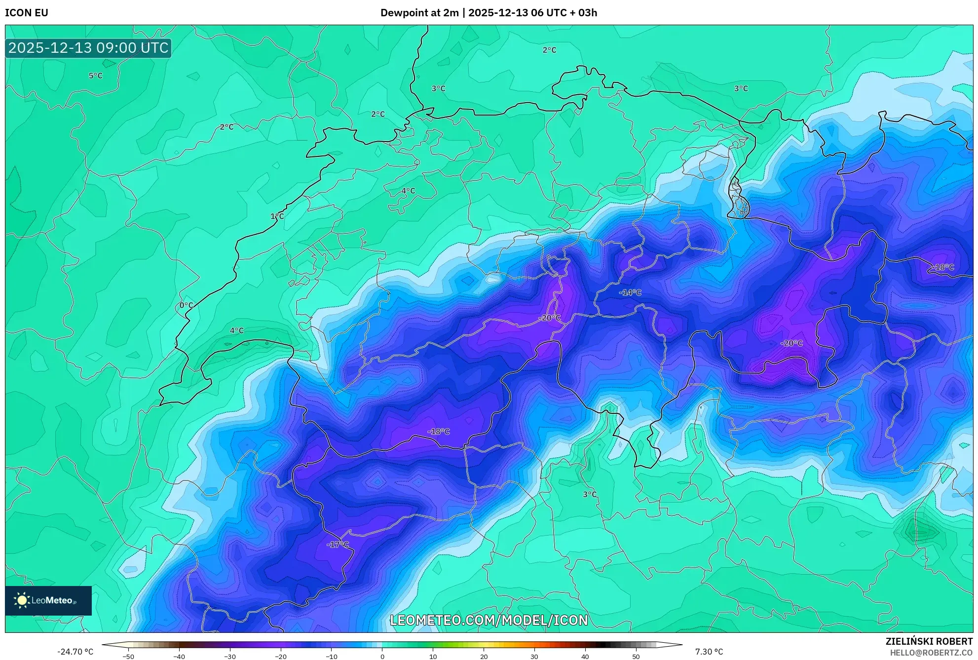 ICON model - Swiss, Titik Embun 2 m