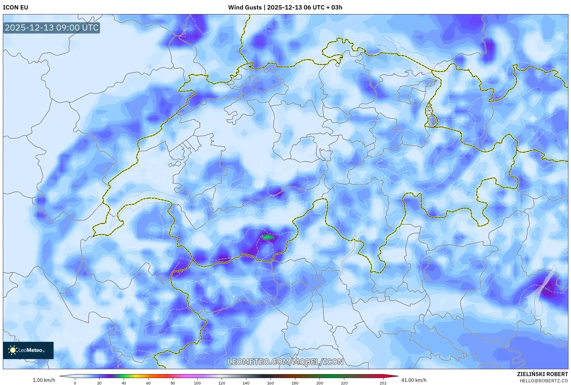 ICON model - Swiss, Hembusan Angin