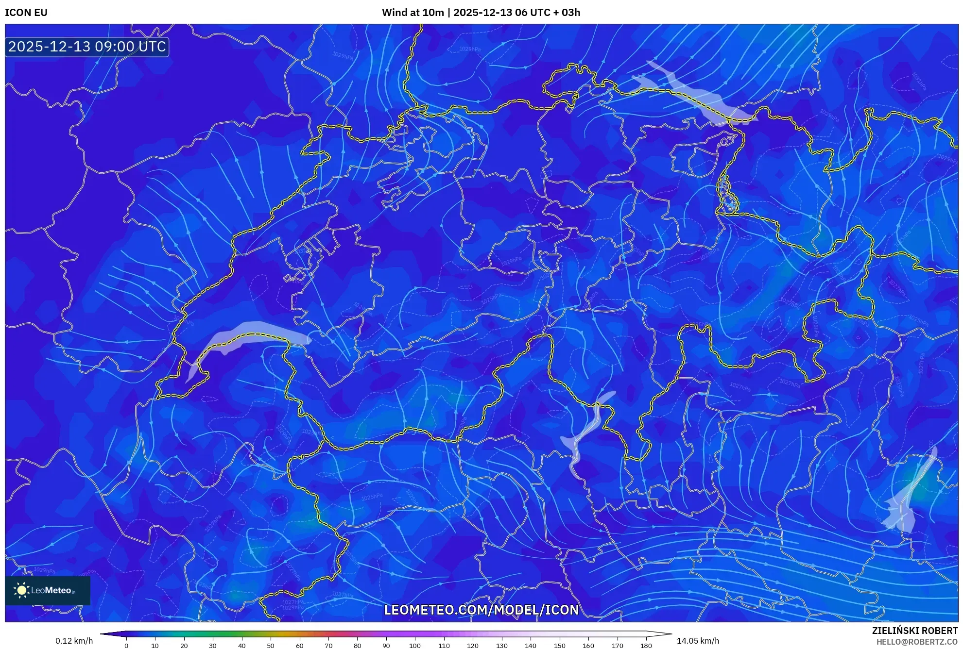 ICON model - Swiss, Angin 10 m