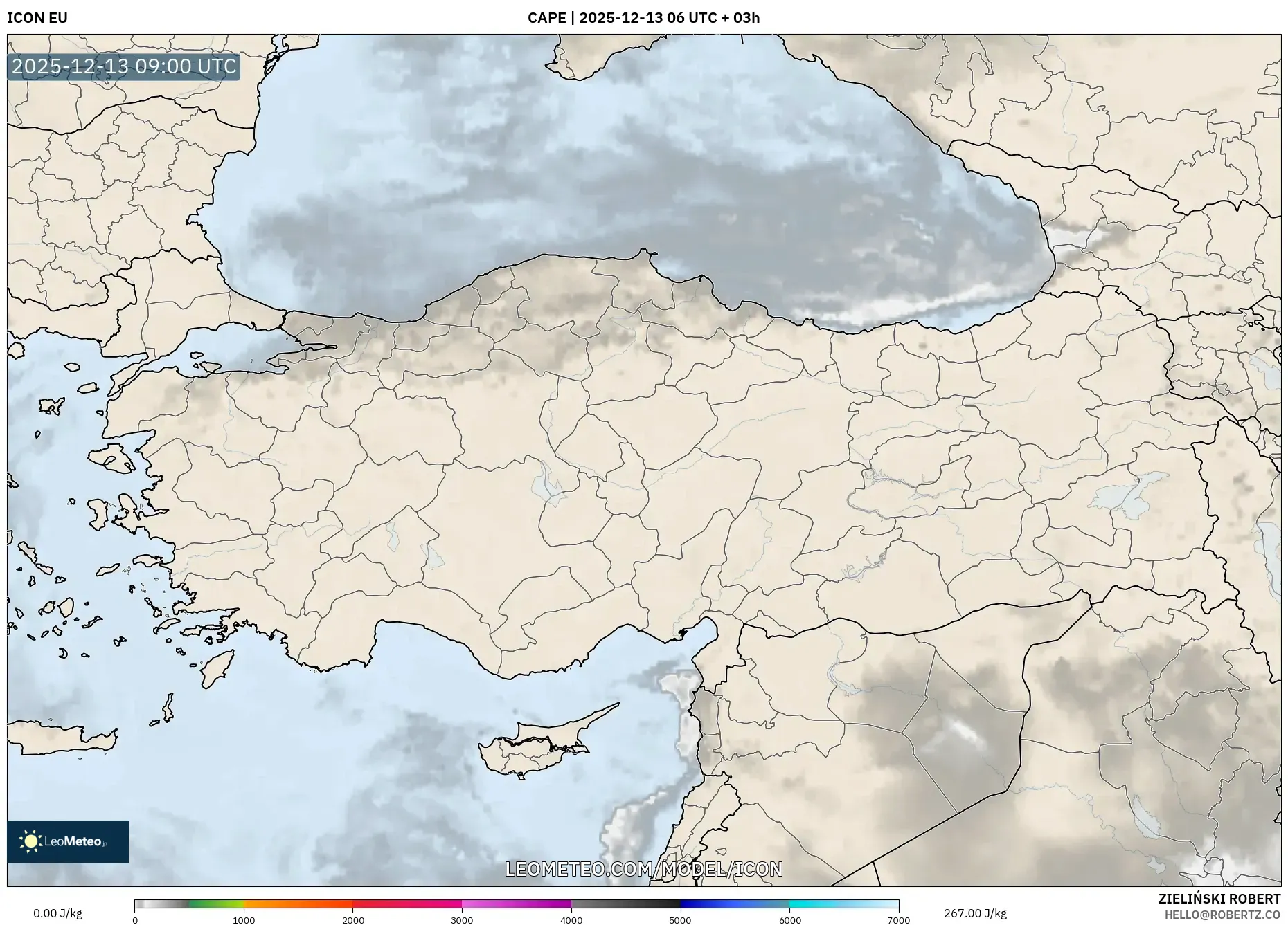 ICON model - Turki, CAPE