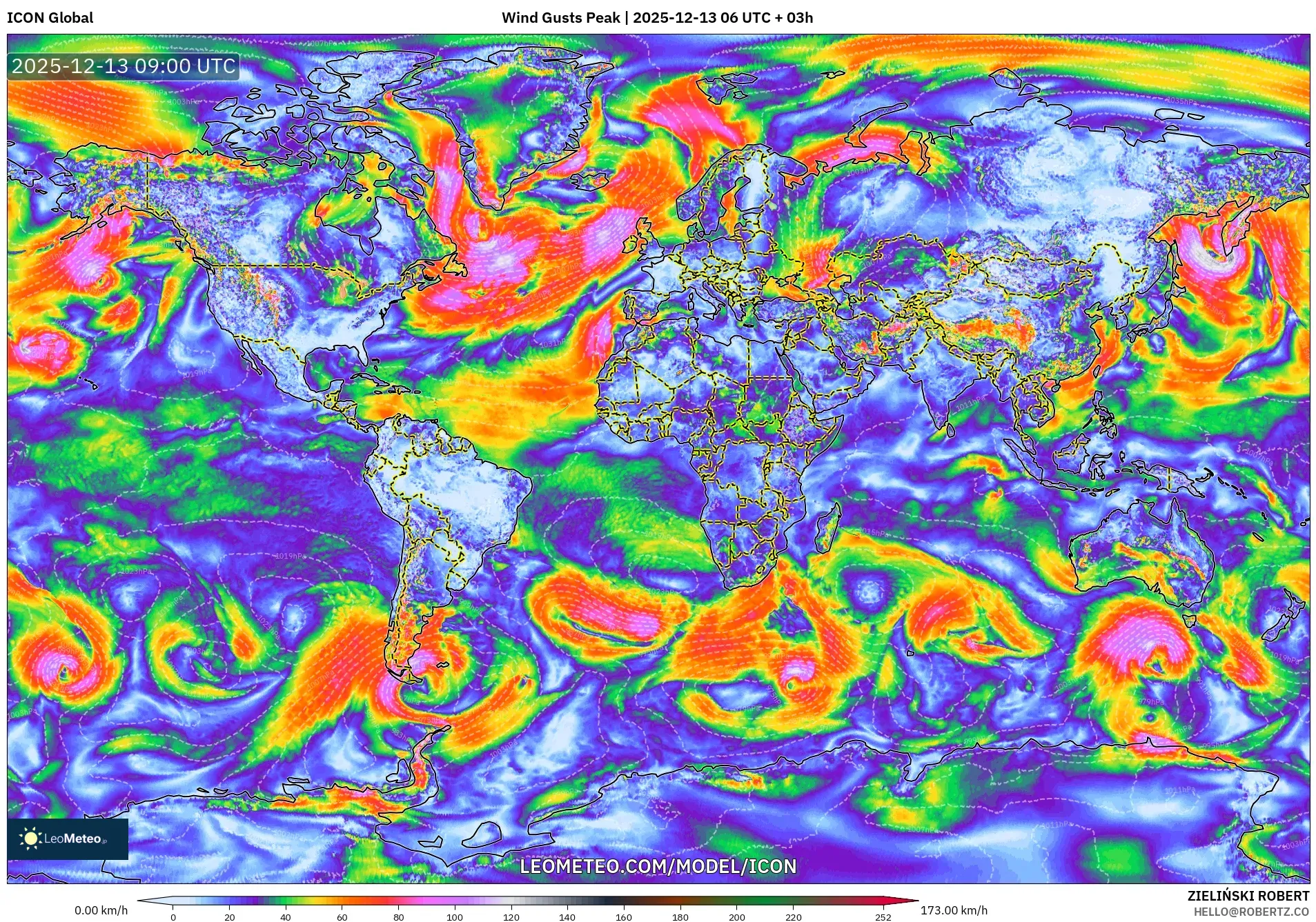 ICON model - Dunia, Puncak Hembusan