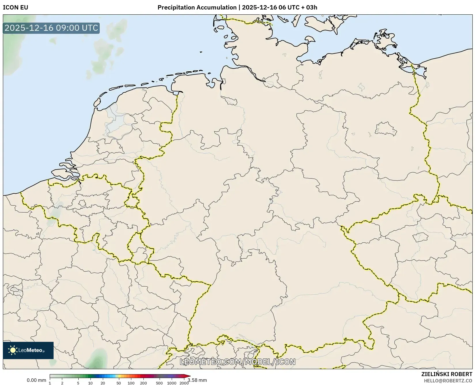 ICON model - Germany, Precipitation Accumulation