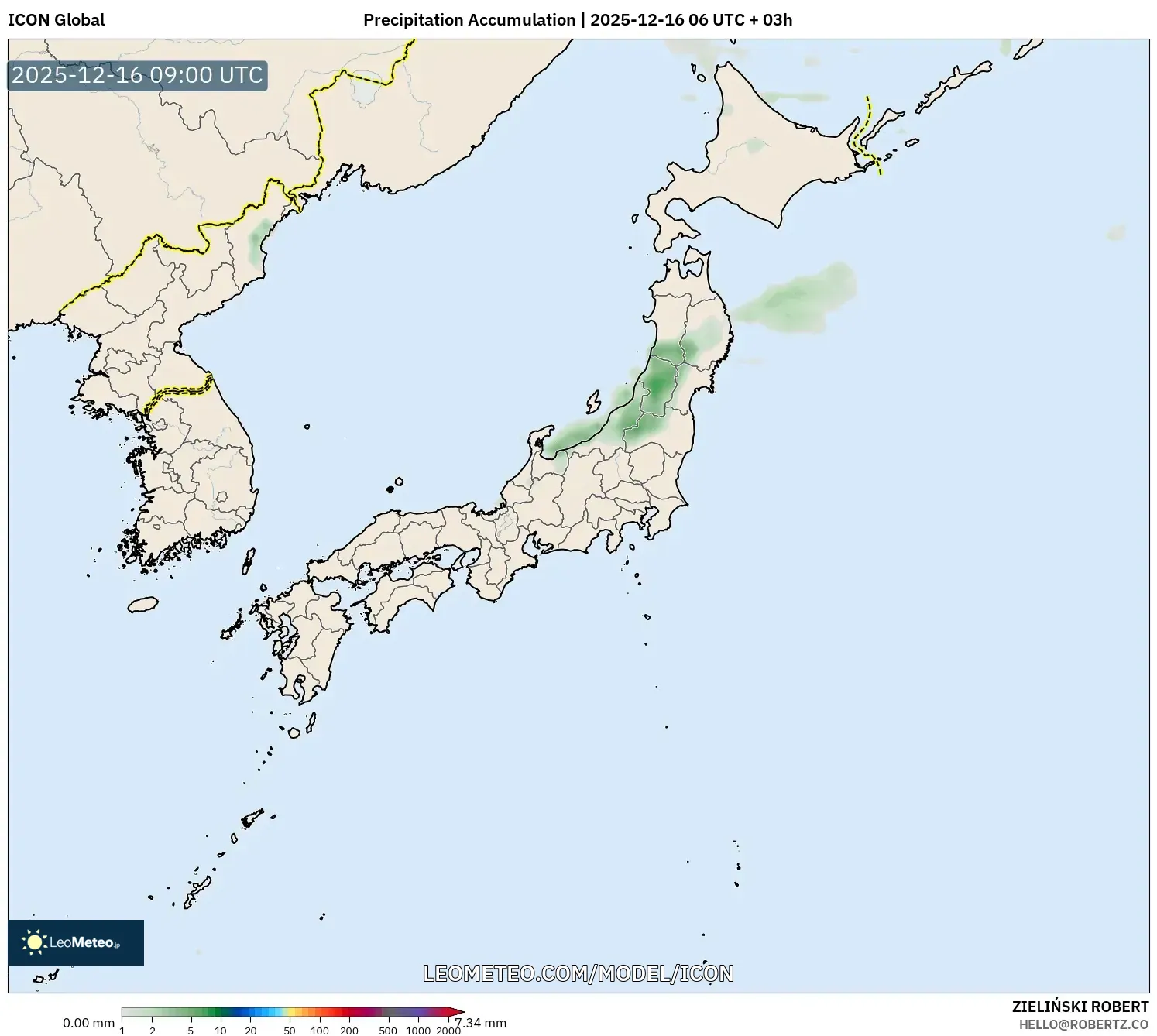 ICON model - Japan, Precipitation Accumulation