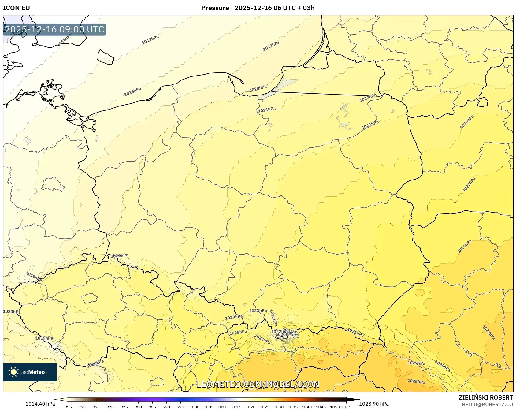 ICON model - Poland, Pressure