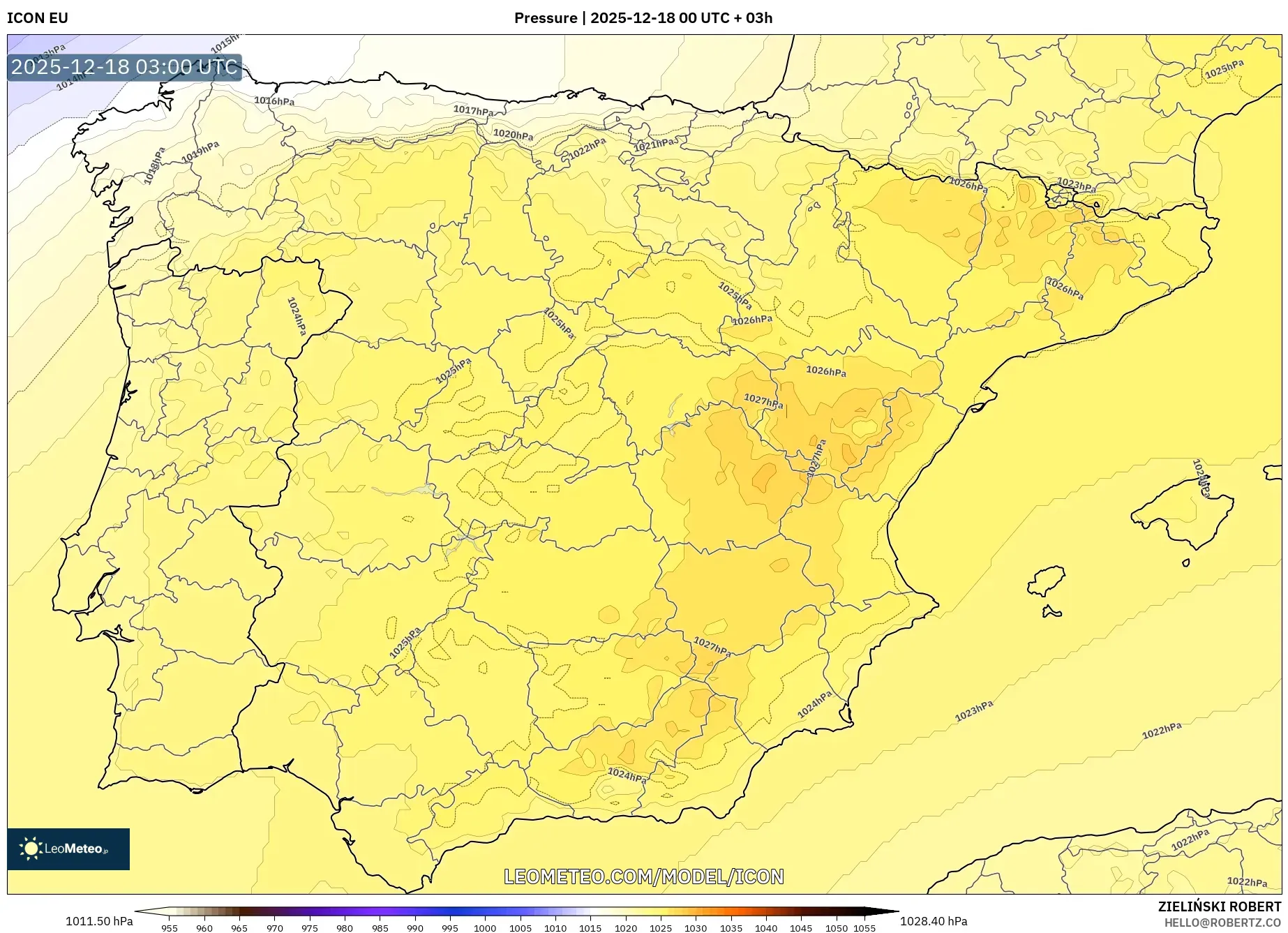 ICON model - Spain, Pressure