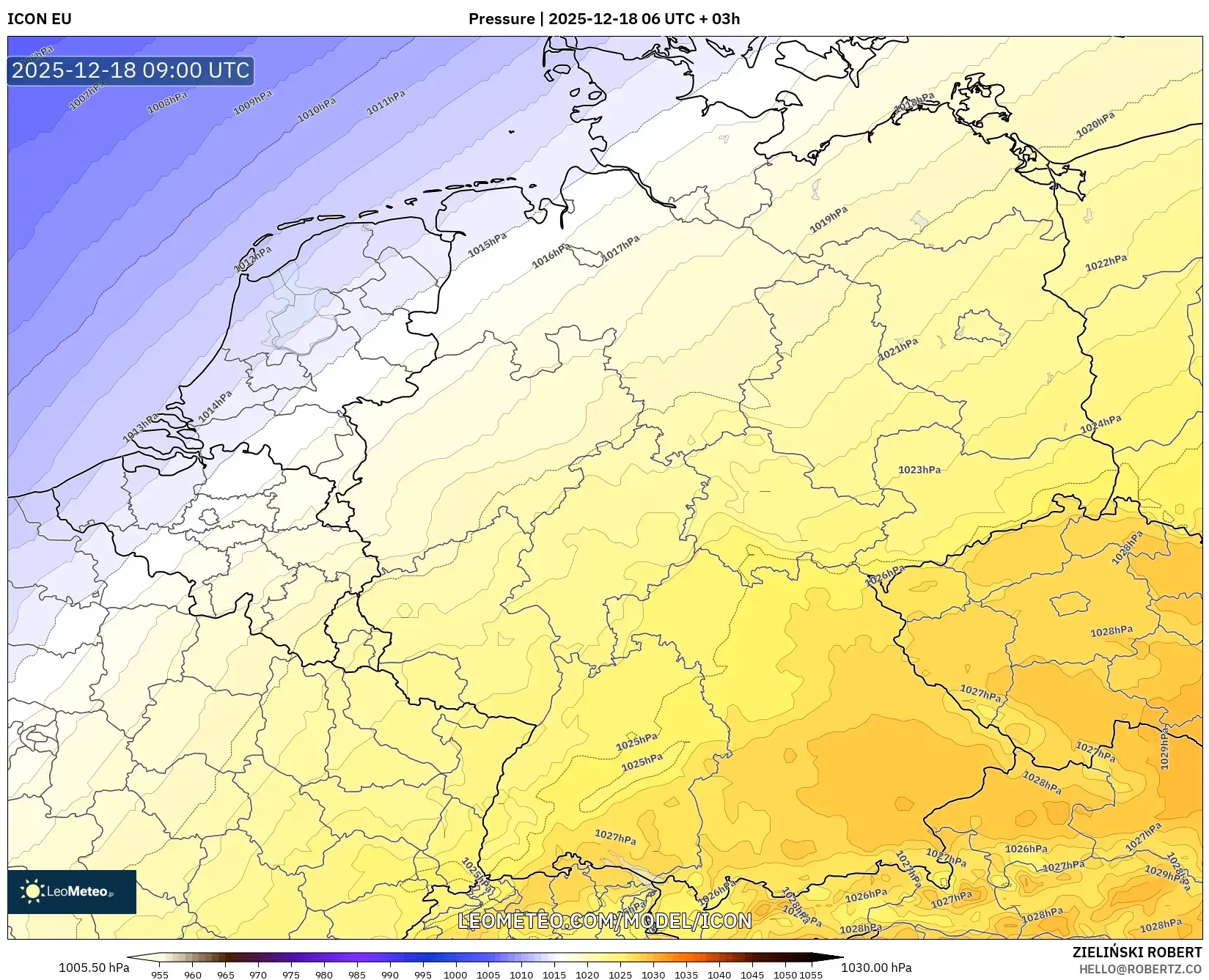 ICON model - Germany, Pressure