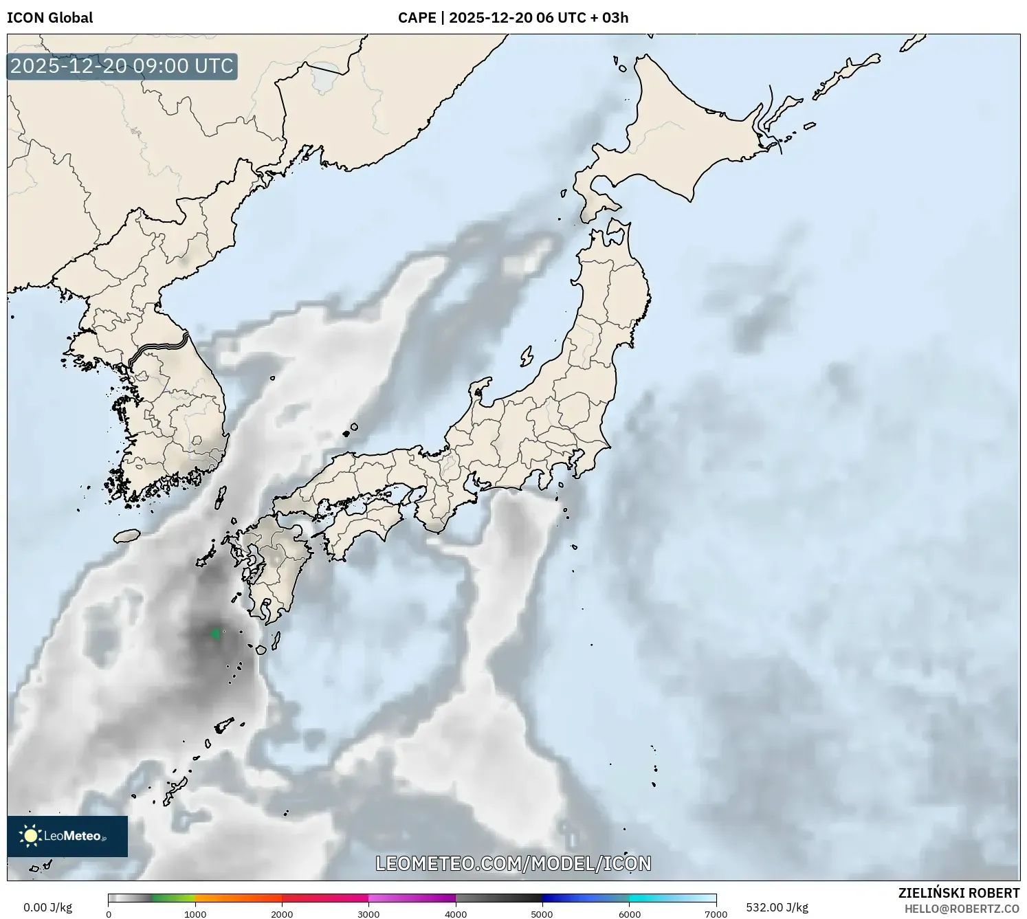ICON model - Japan, CAPE