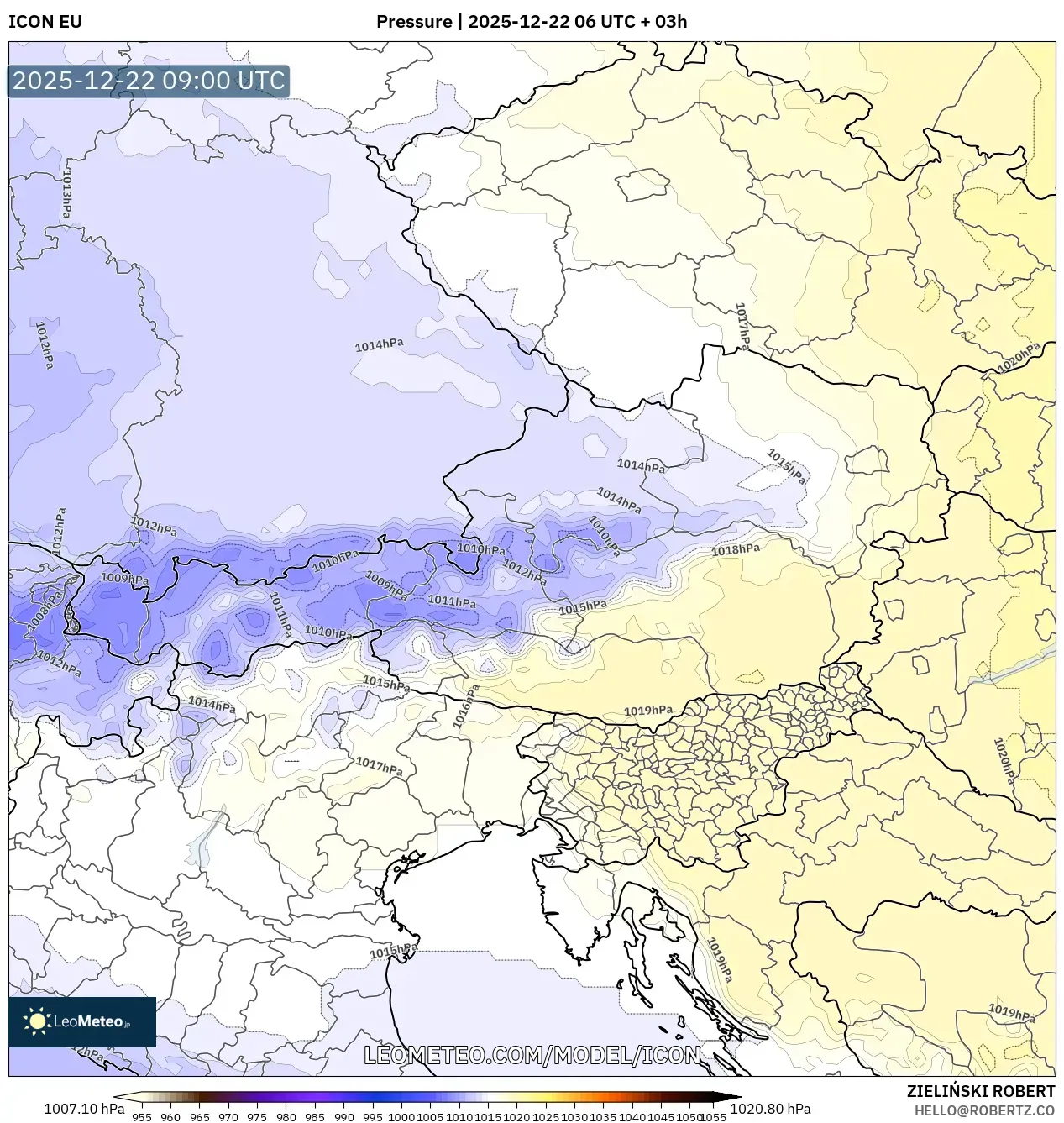 ICON model - Austria, Pressure