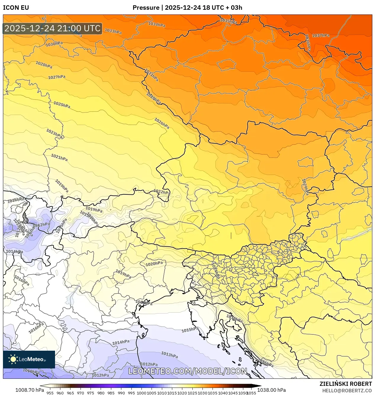 ICON model - Austria, Pressure