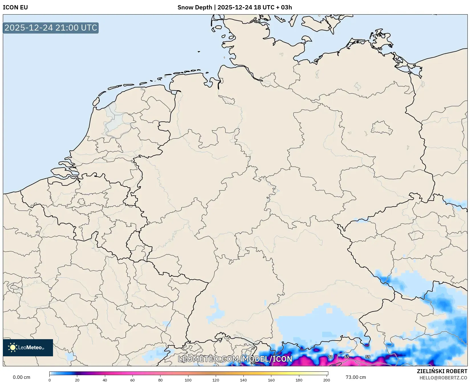 ICON model - Germany, Snow Depth