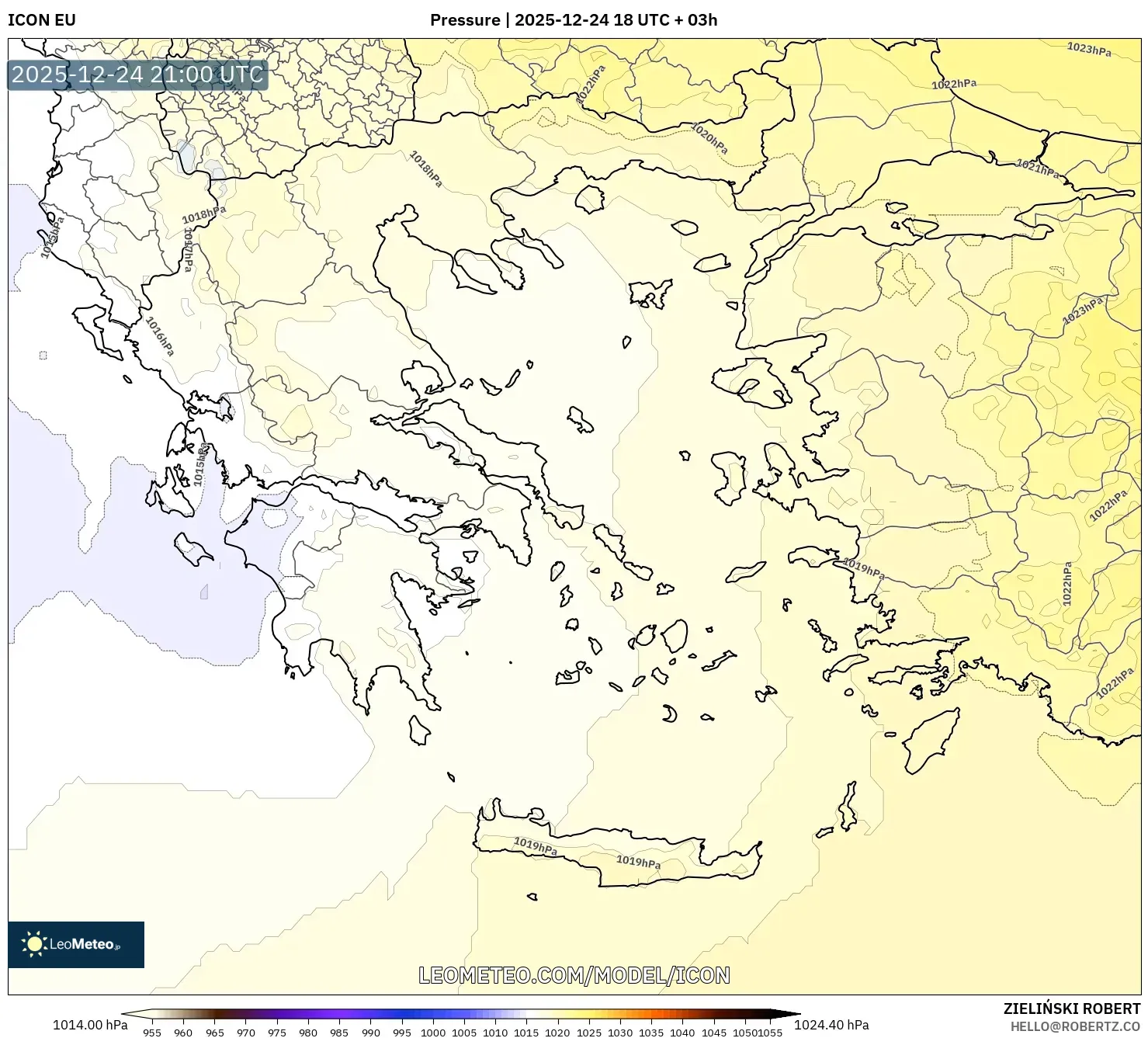 ICON model - Greece, Pressure