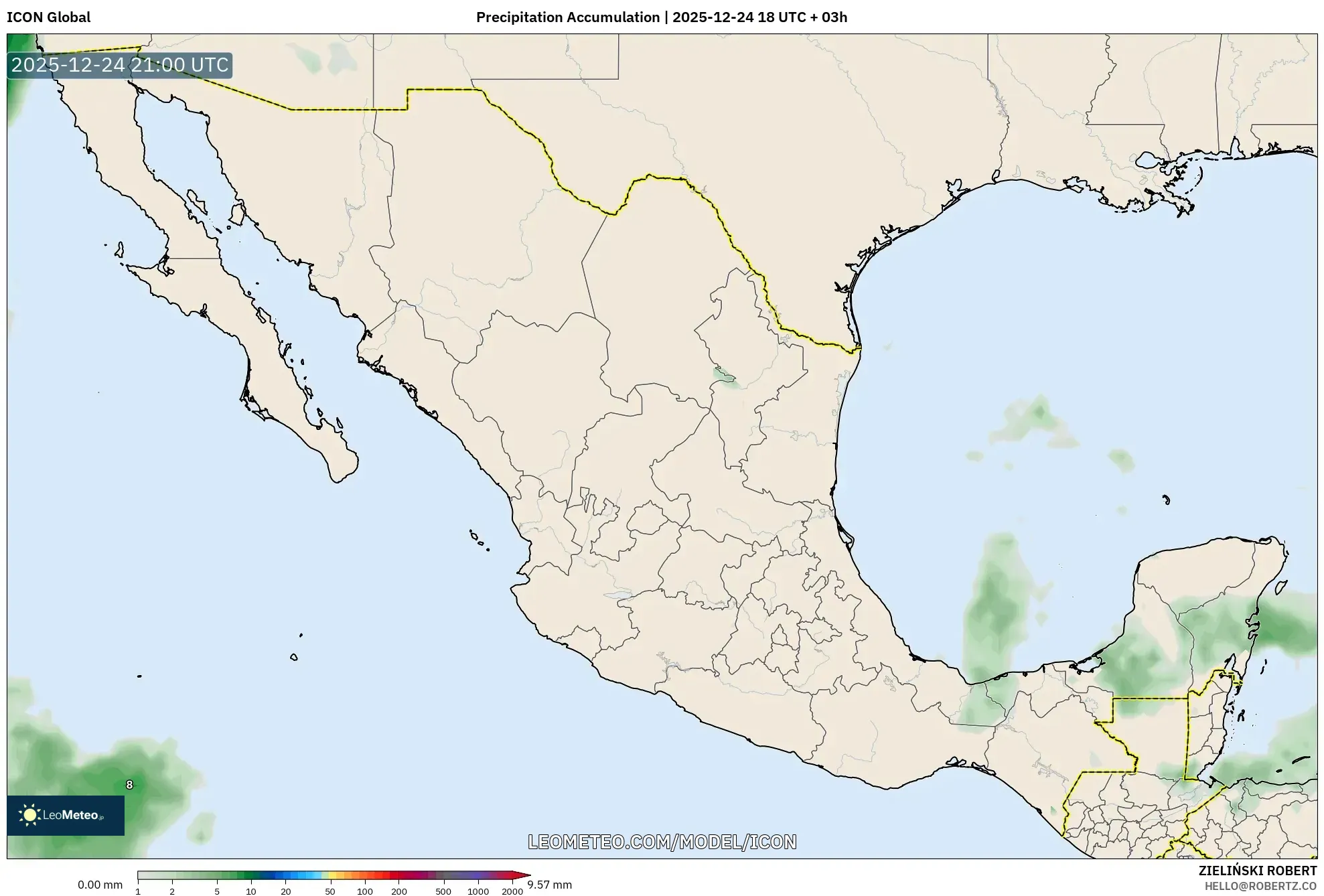 ICON model - Mexico, Precipitation Accumulation