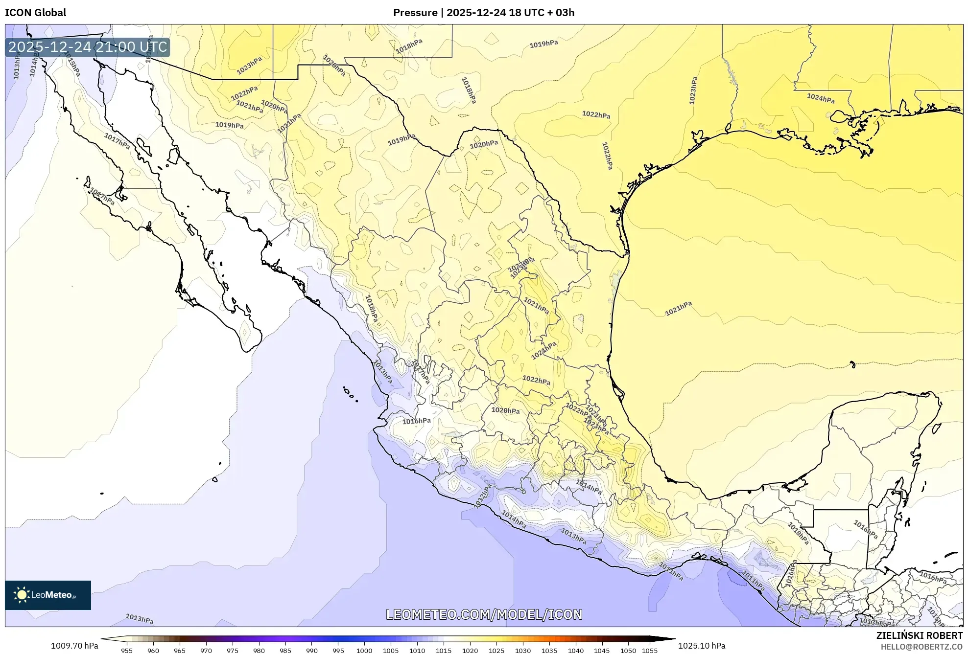 ICON model - Mexico, Pressure