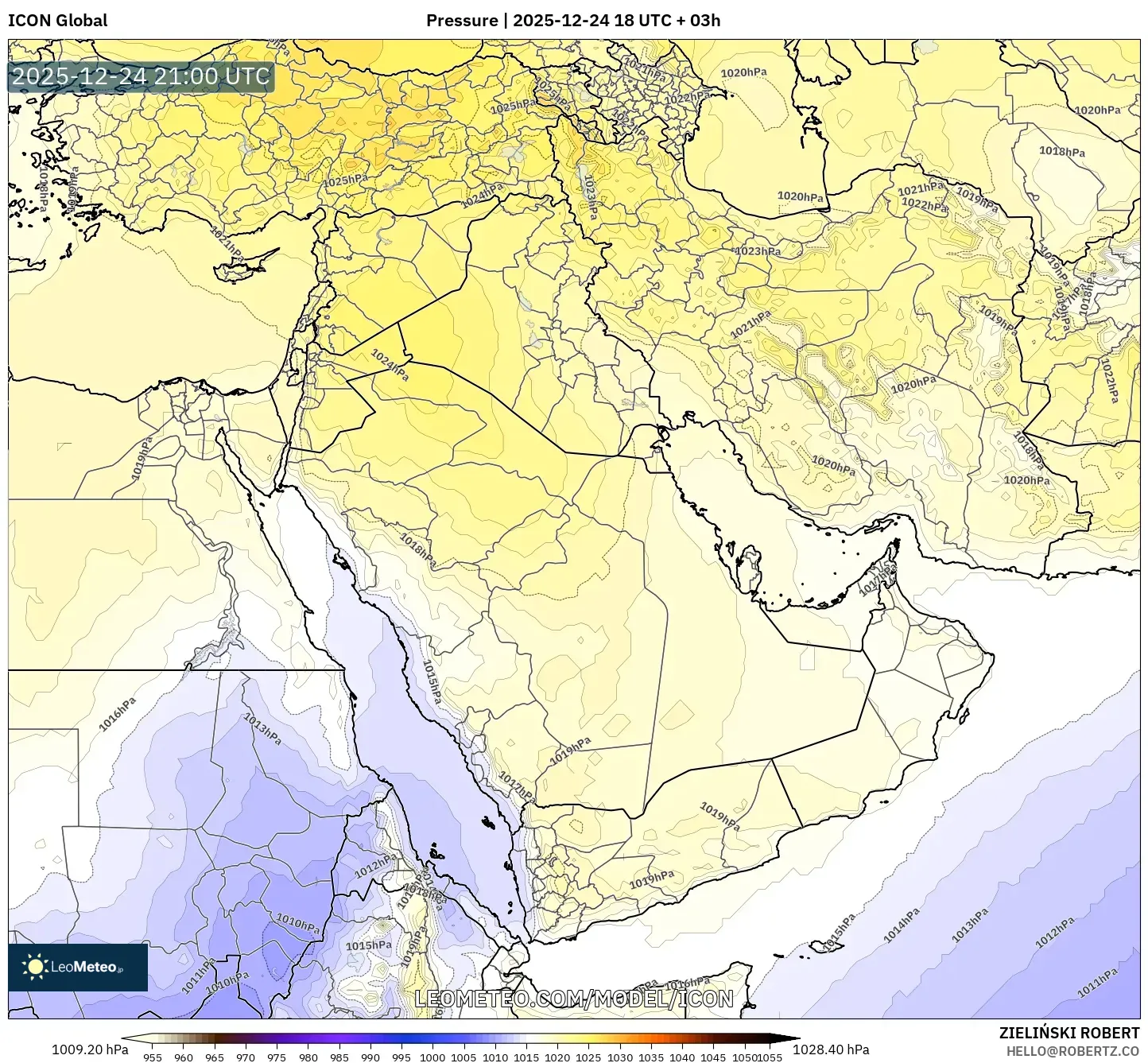 ICON model - Middle East, Pressure