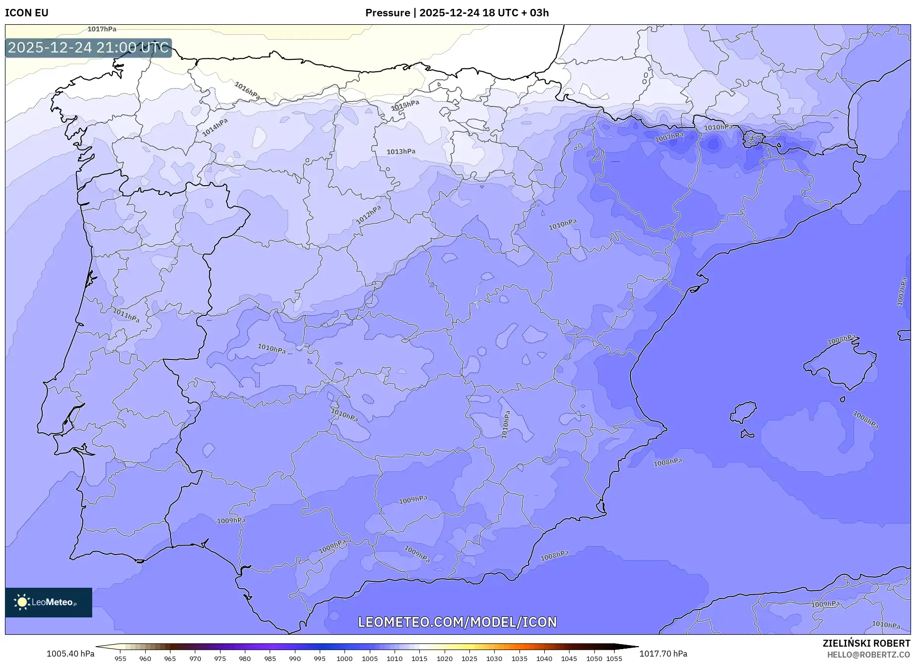 ICON model - Spain, Pressure