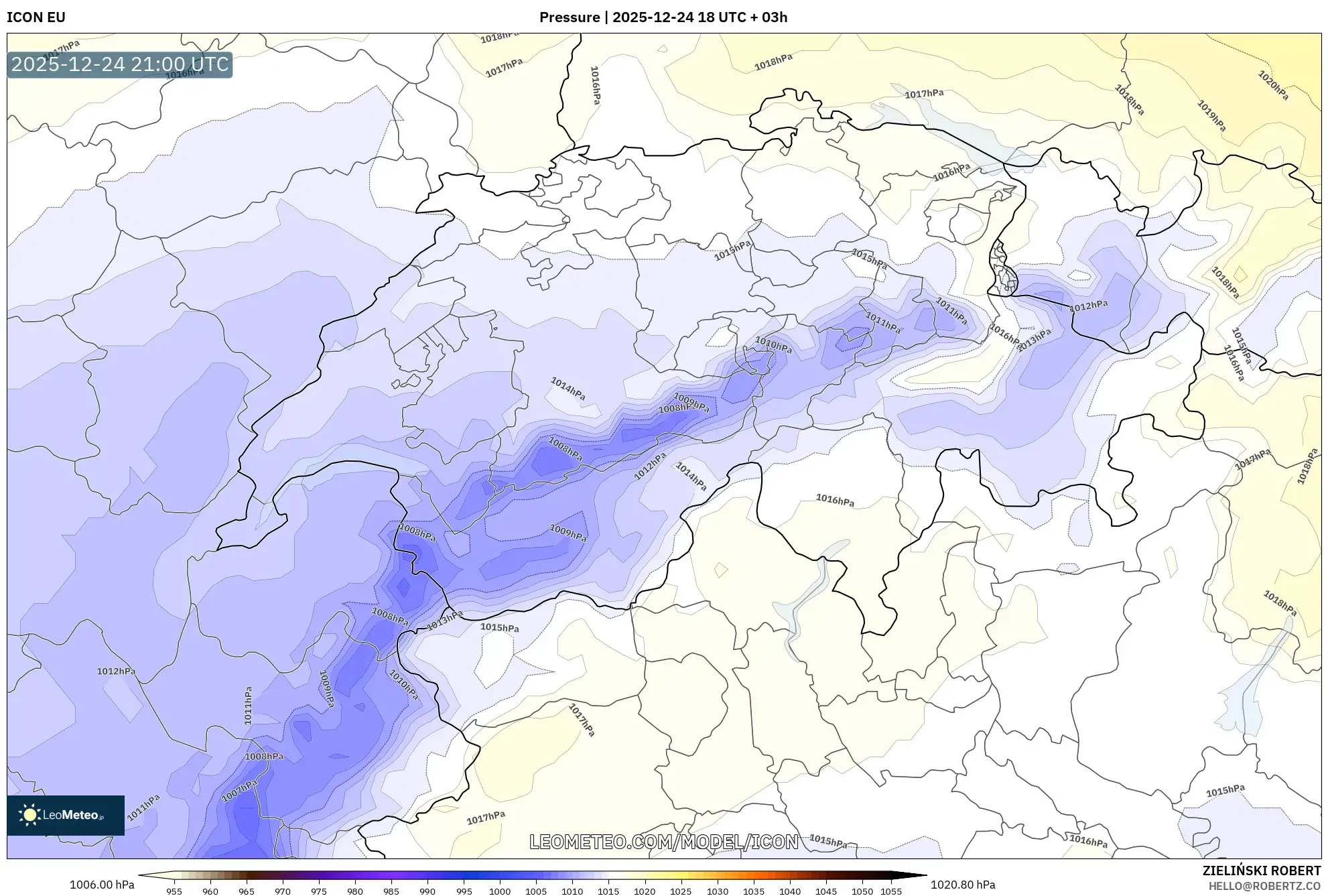 ICON model - Switzerland, Pressure