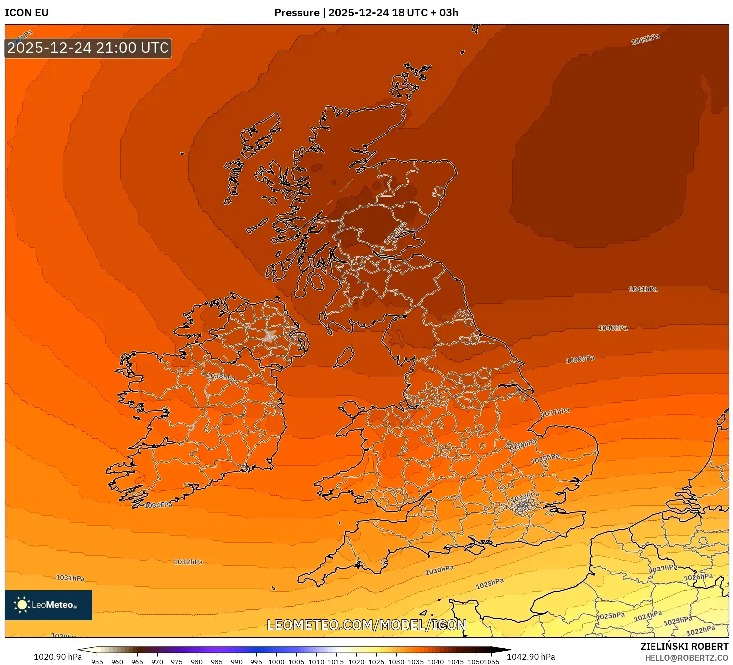 ICON model - United Kingdom, Pressure
