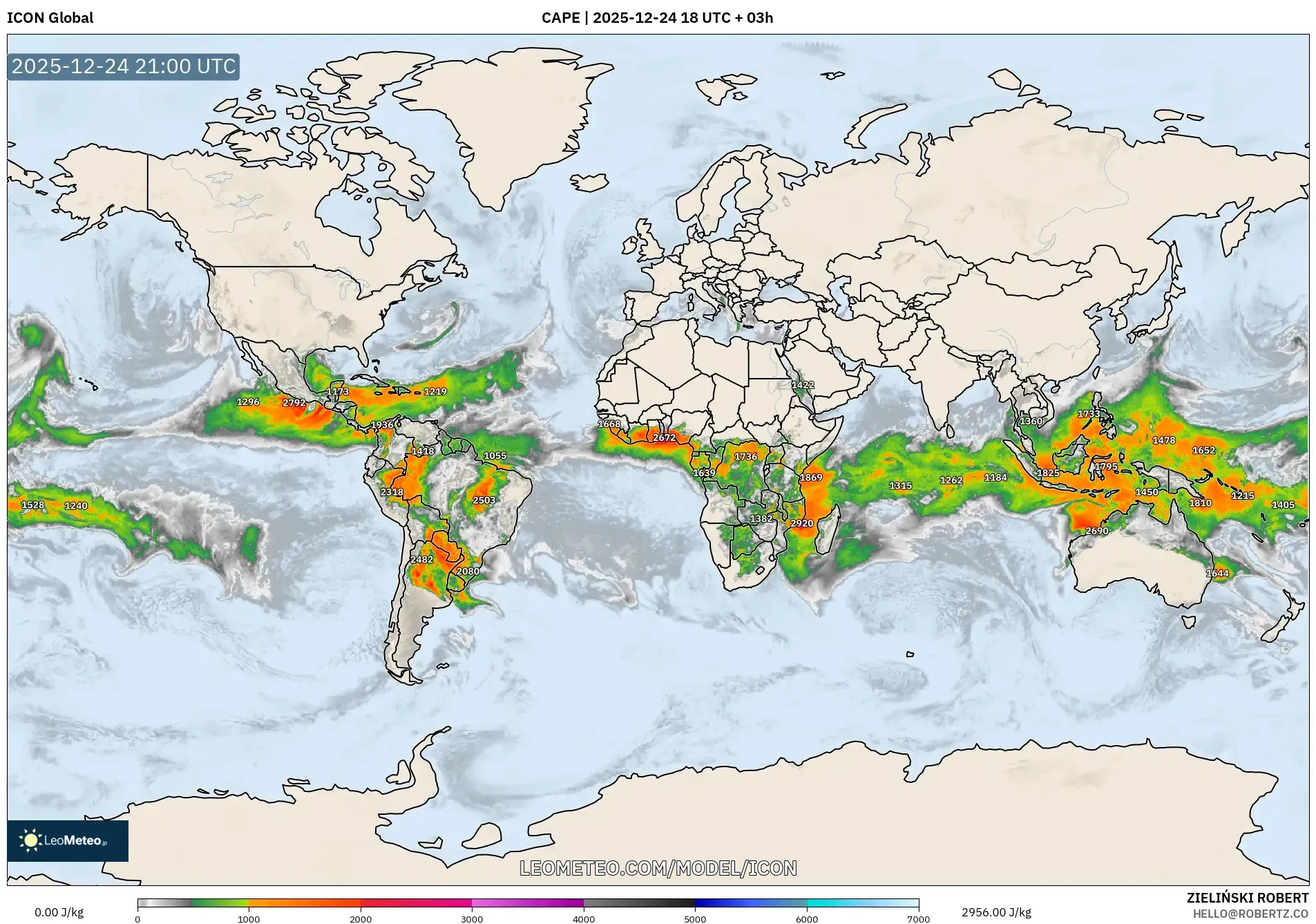 ICON model - World, CAPE