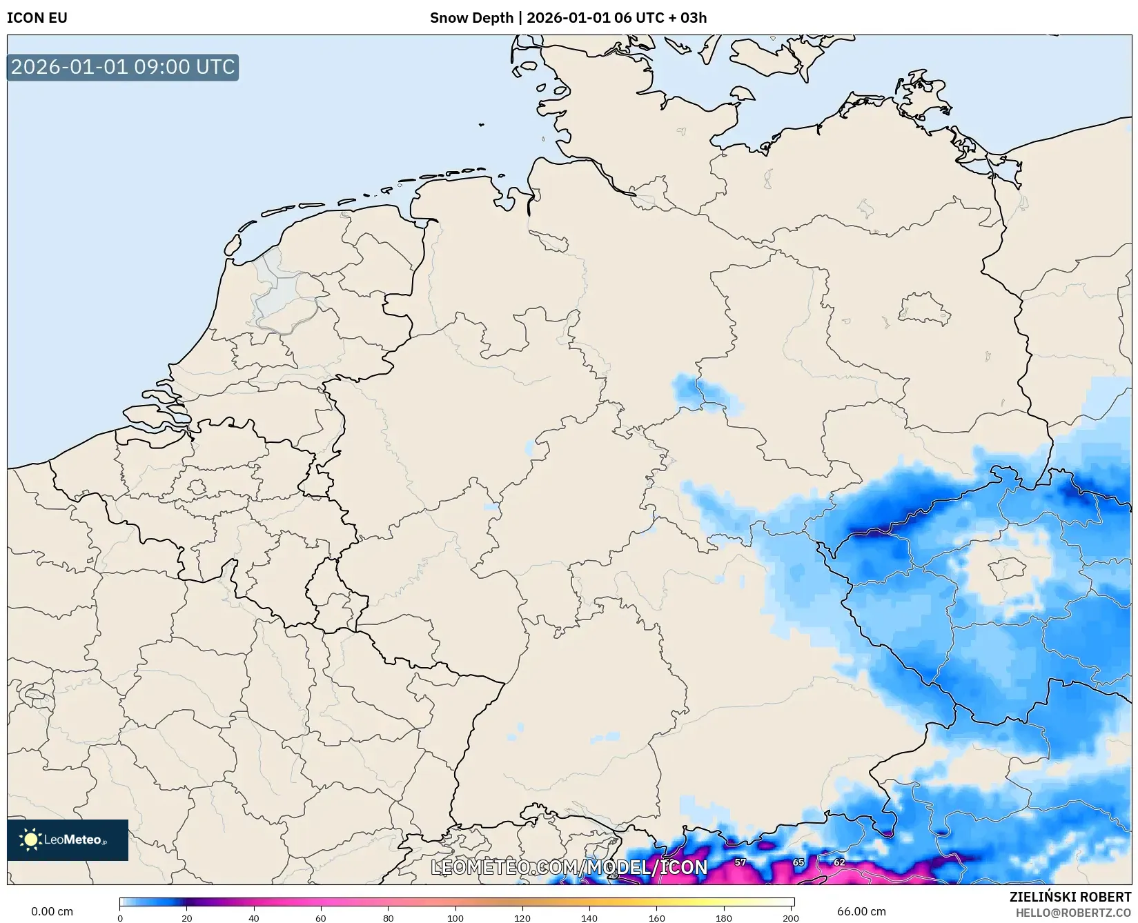 ICON model - Germany, Snow Depth