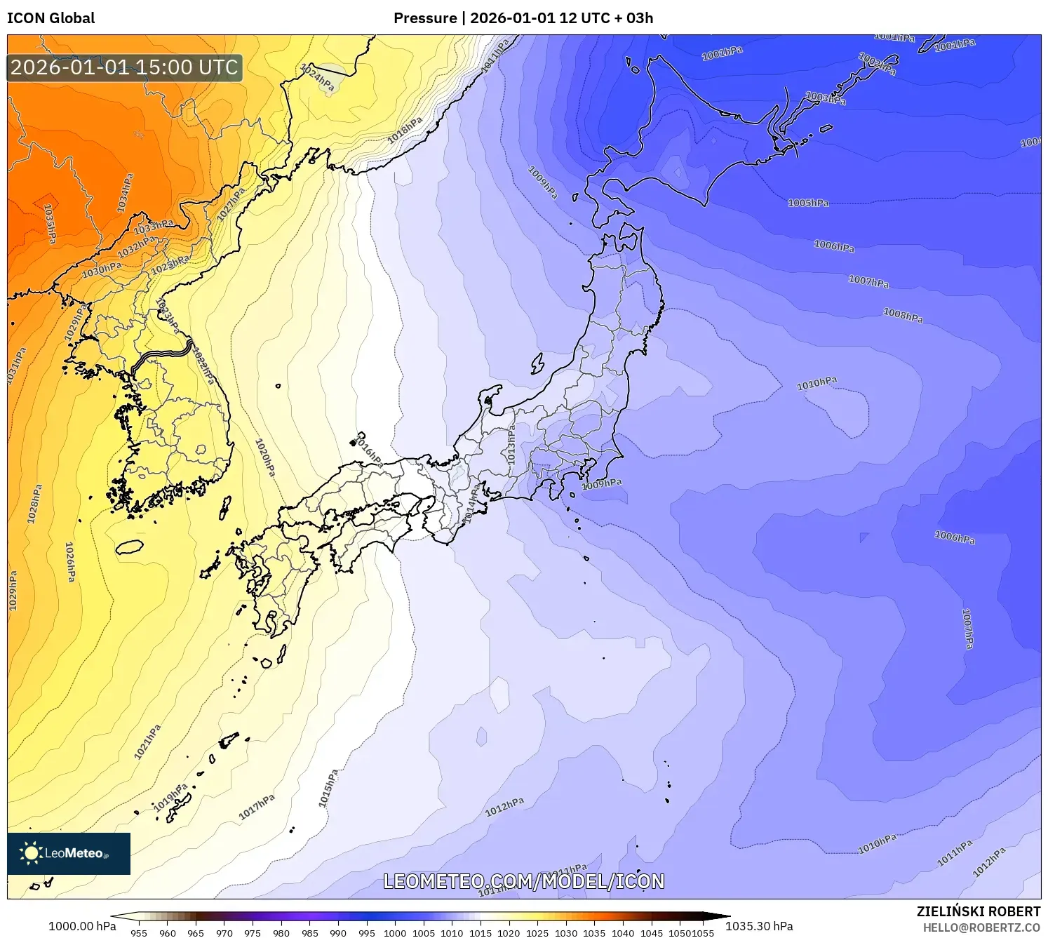 ICON model - Japan, Pressure