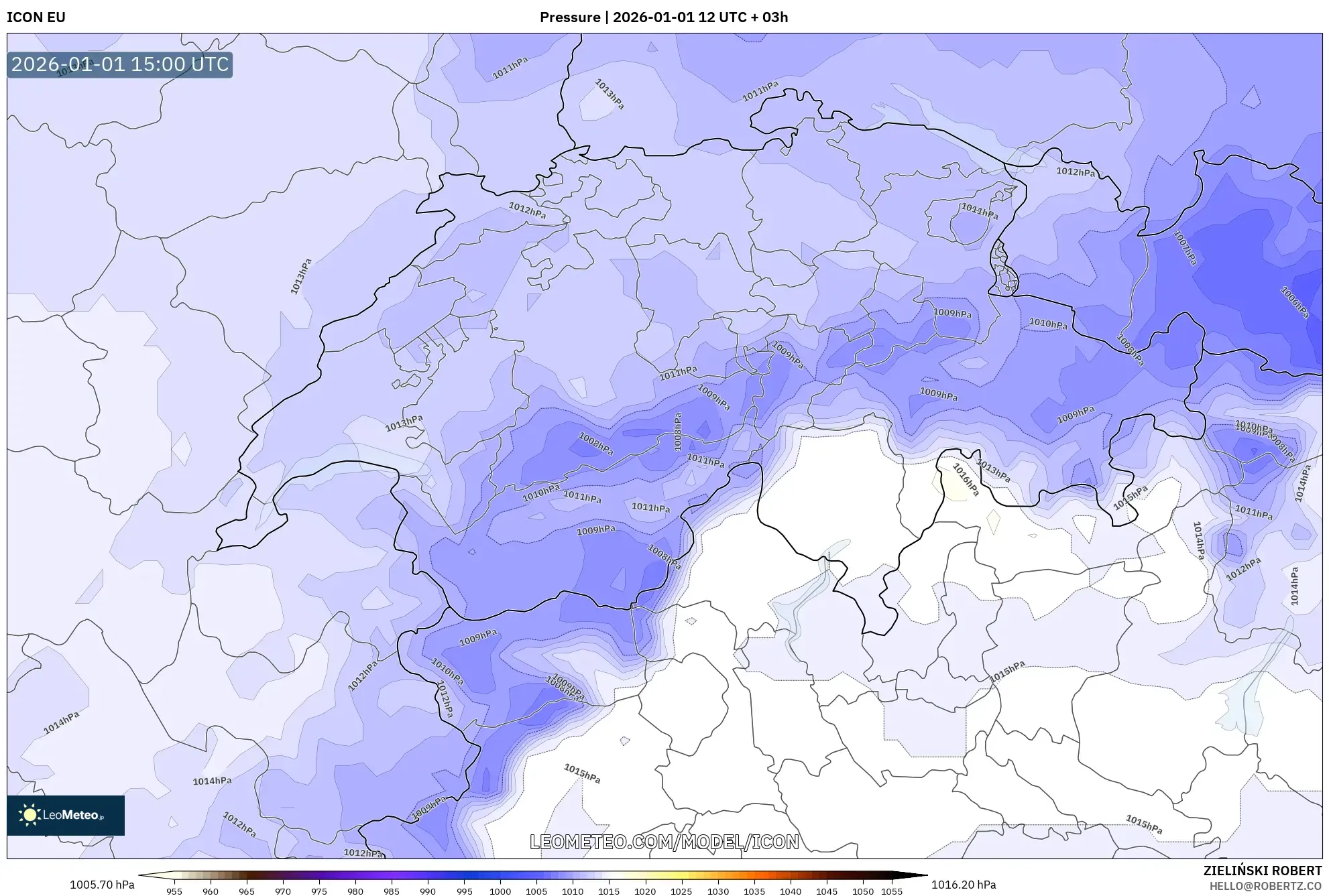 ICON model - Switzerland, Pressure