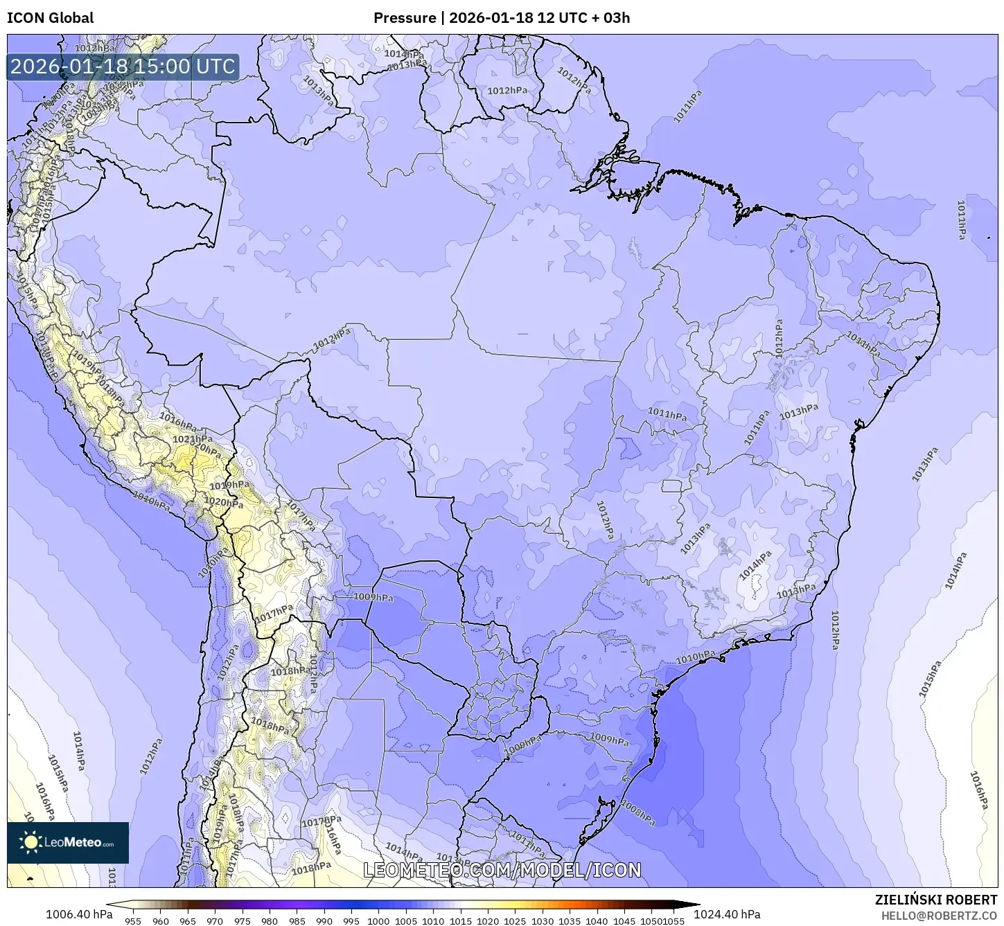 ICON model - Brazil, Pressure