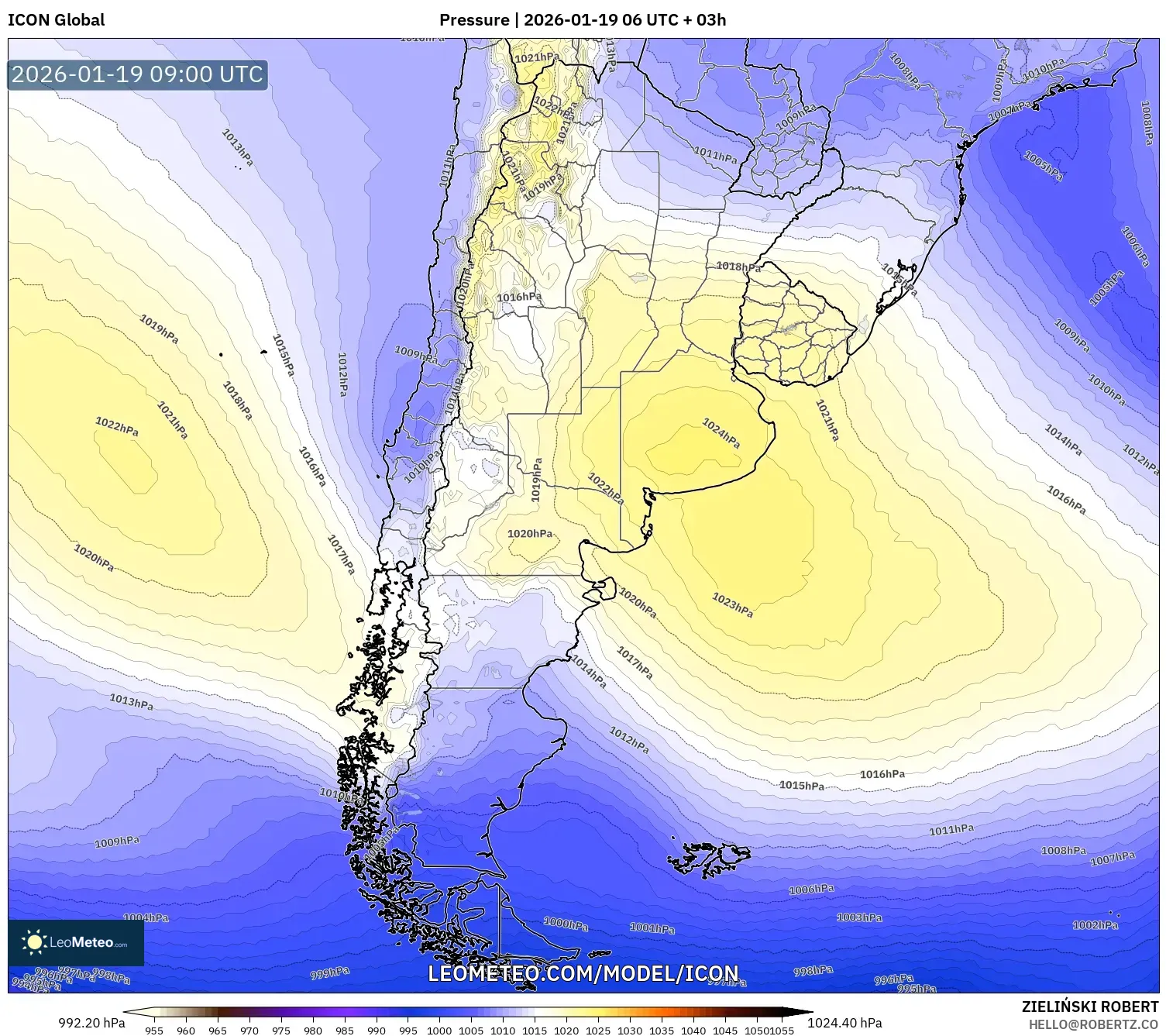 ICON model - Argentina, Pressure