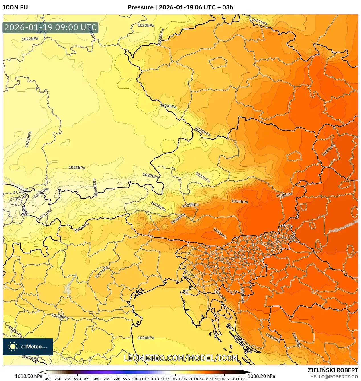 ICON model - Austria, Pressure