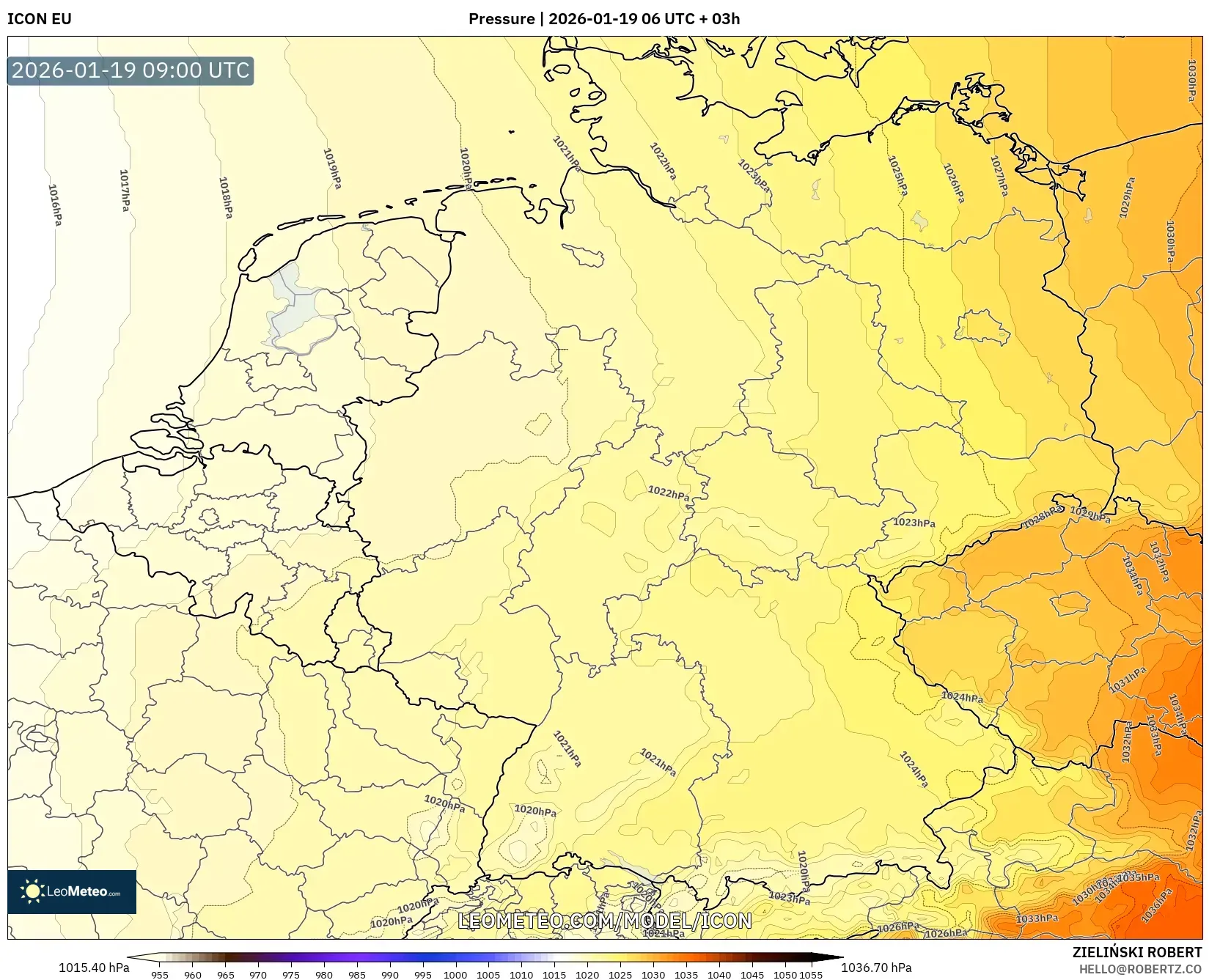 ICON model - Germany, Pressure