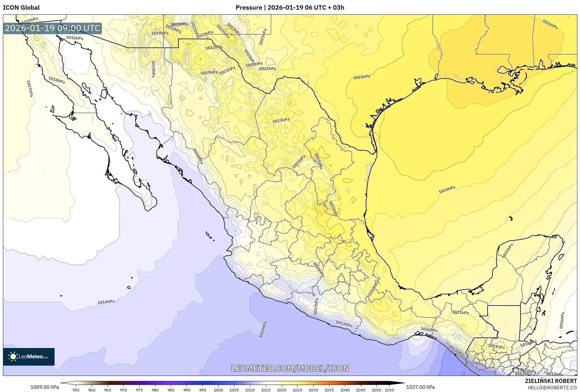 ICON model - Mexico, Pressure