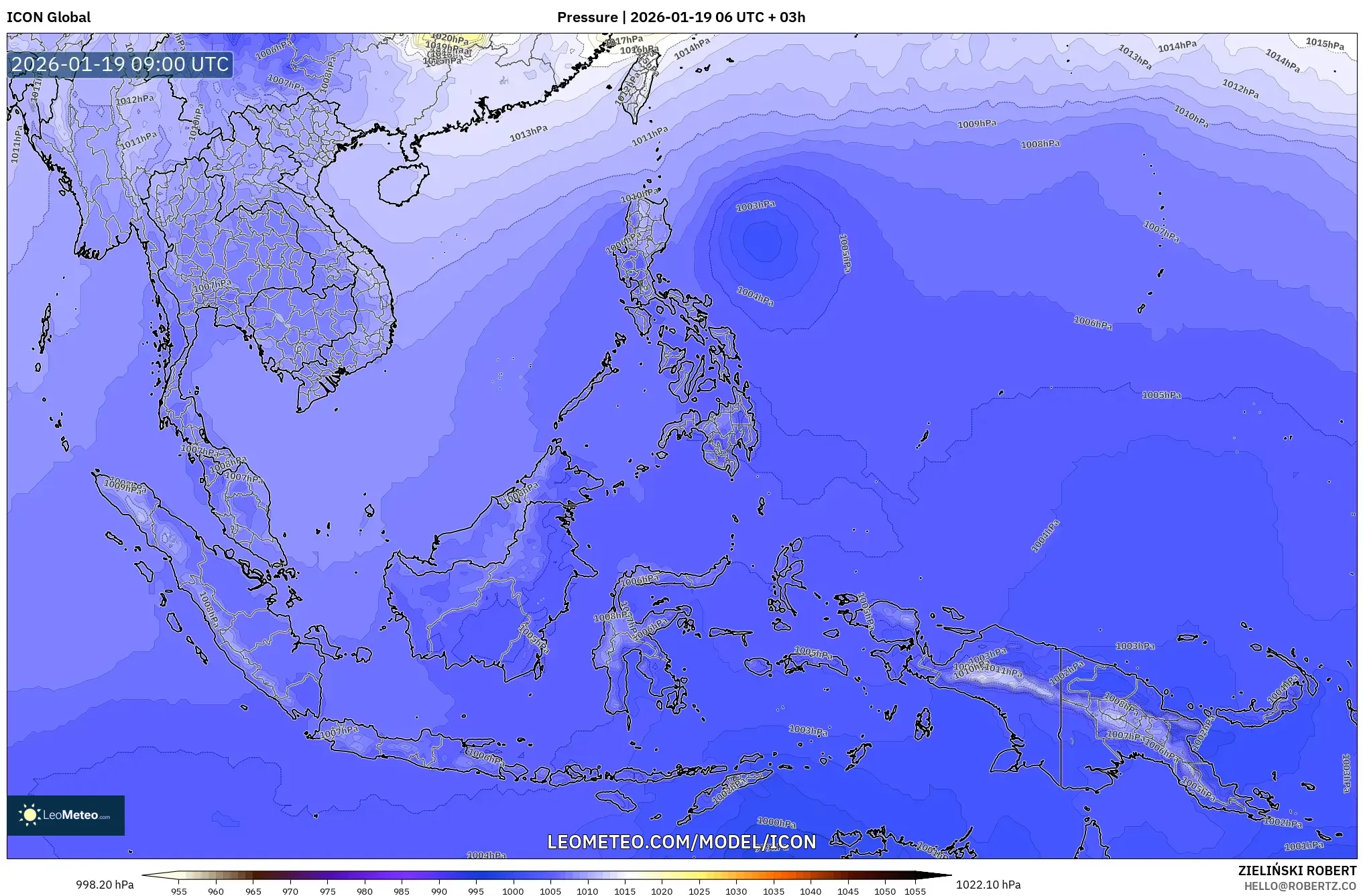 ICON model - South East Asia, Pressure