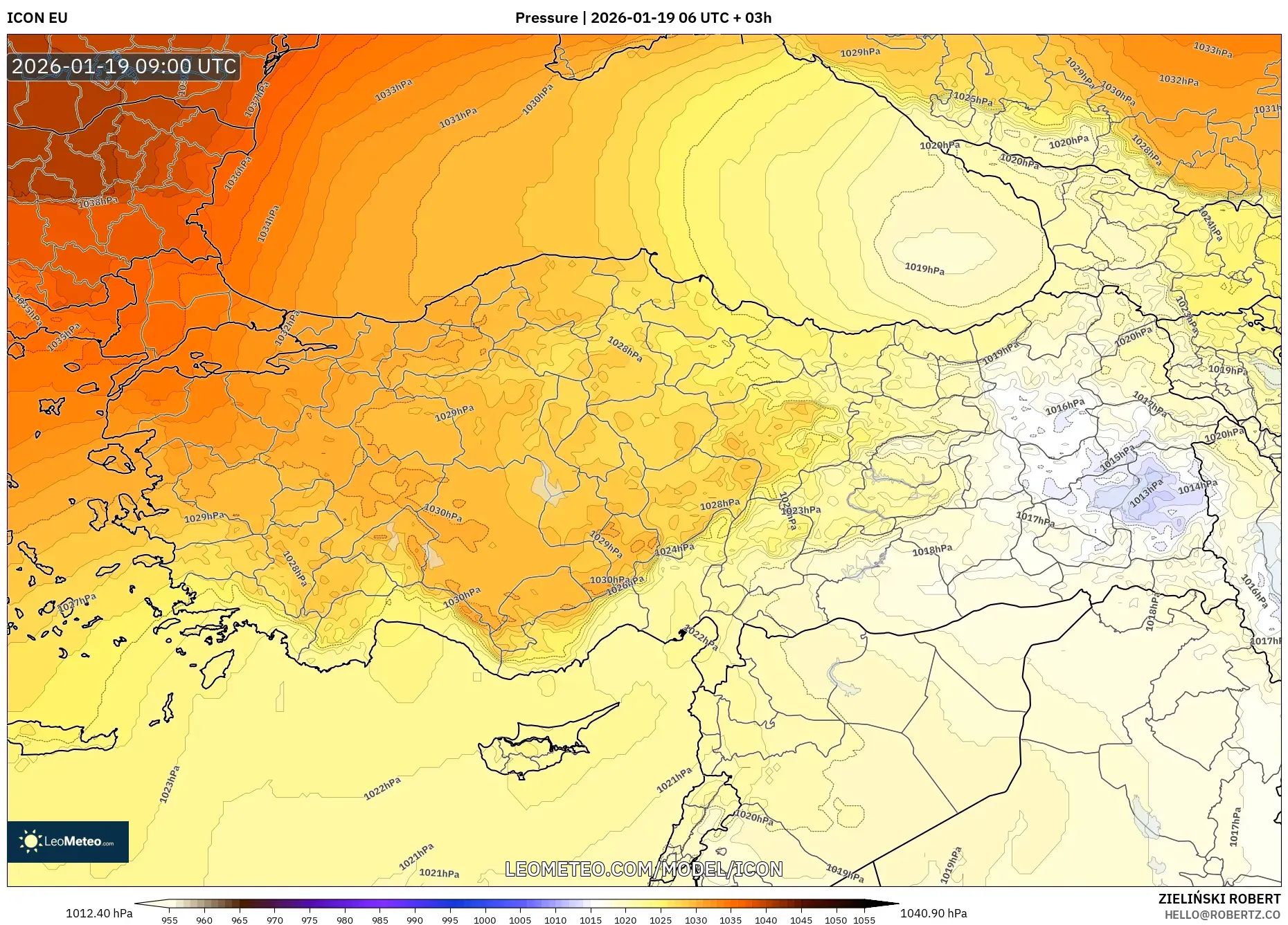 ICON model - Turkey, Pressure