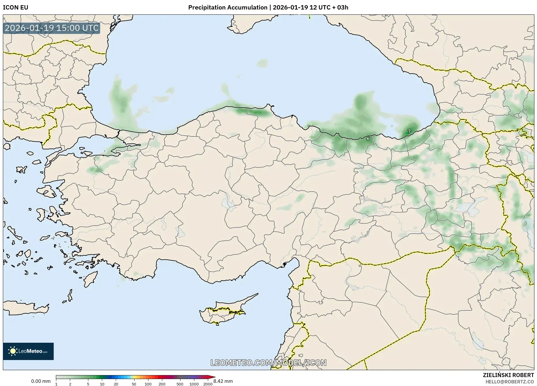 ICON model - Turkey, Precipitation Accumulation