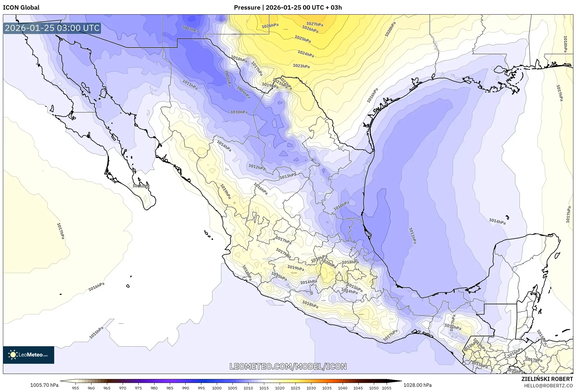 ICON model - Mexico, Pressure